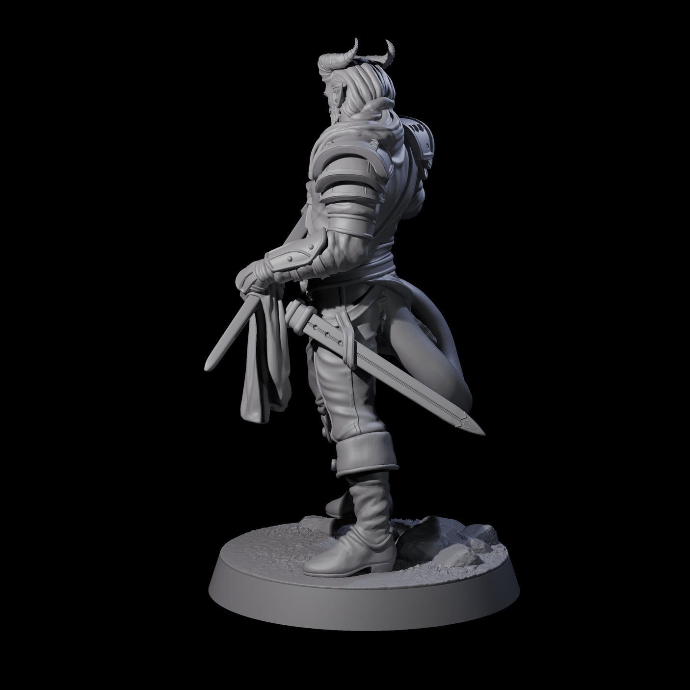 Composed Tiefling Paladin Miniature for Dungeons and Dragons, Pathfinder or other TTRPGs