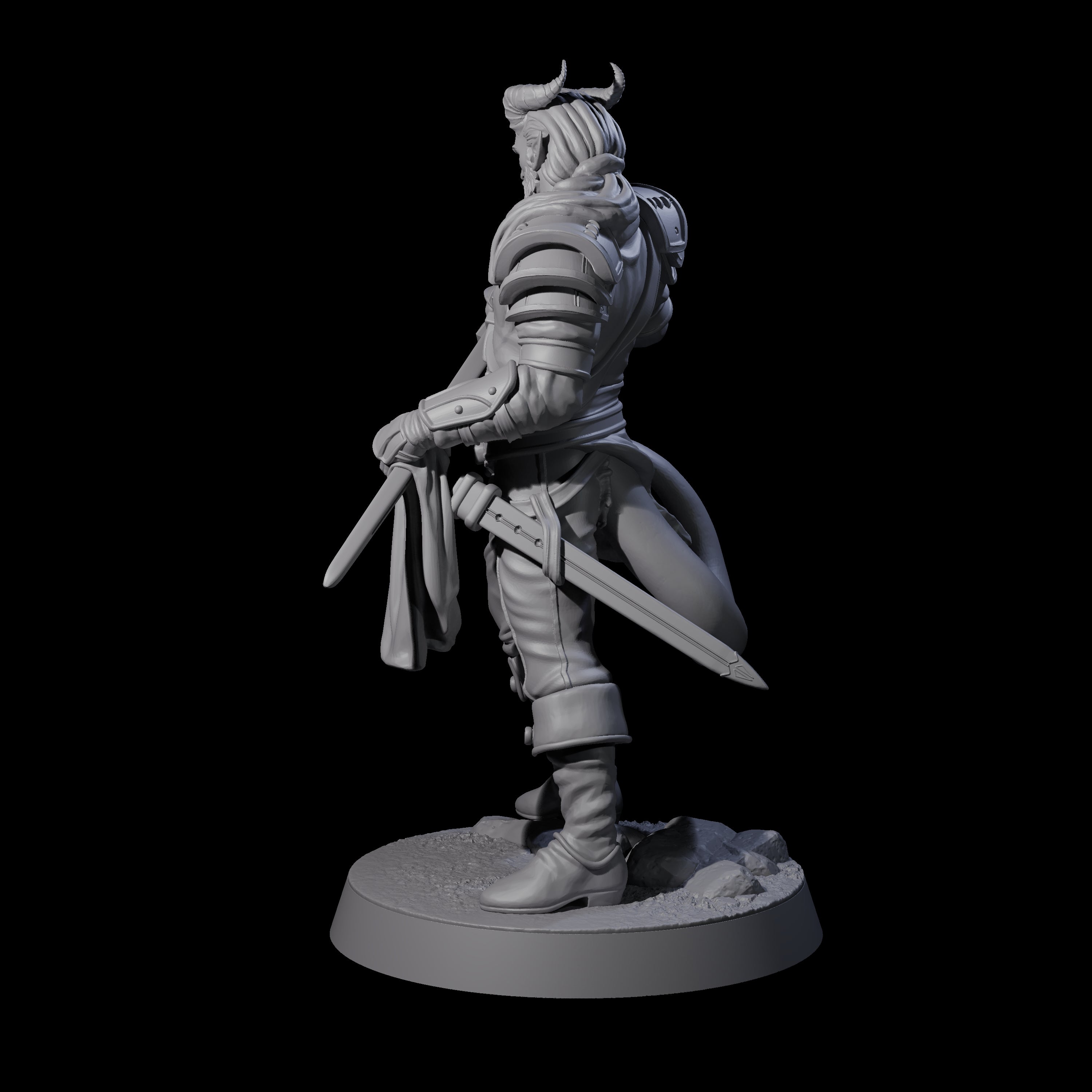 Composed Tiefling Paladin Miniature for Dungeons and Dragons, Pathfinder or other TTRPGs