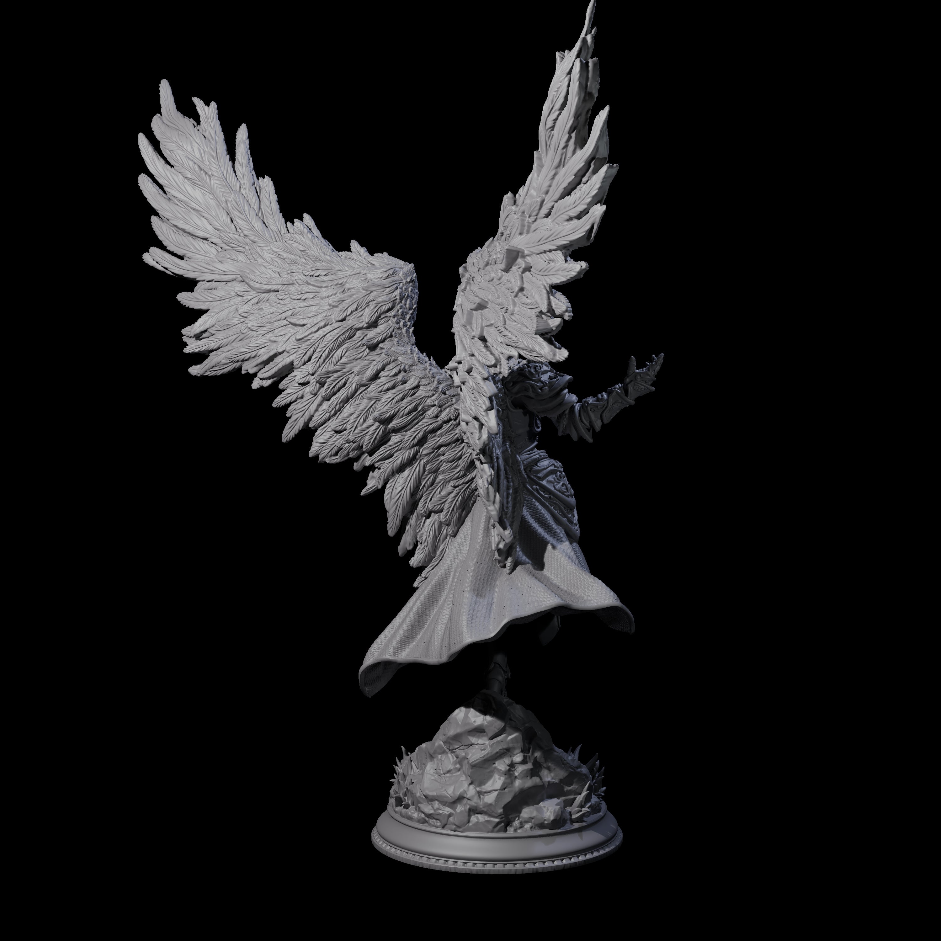Composed Winged Celestial Warrior Miniature for Dungeons and Dragons, Pathfinder or other TTRPGs