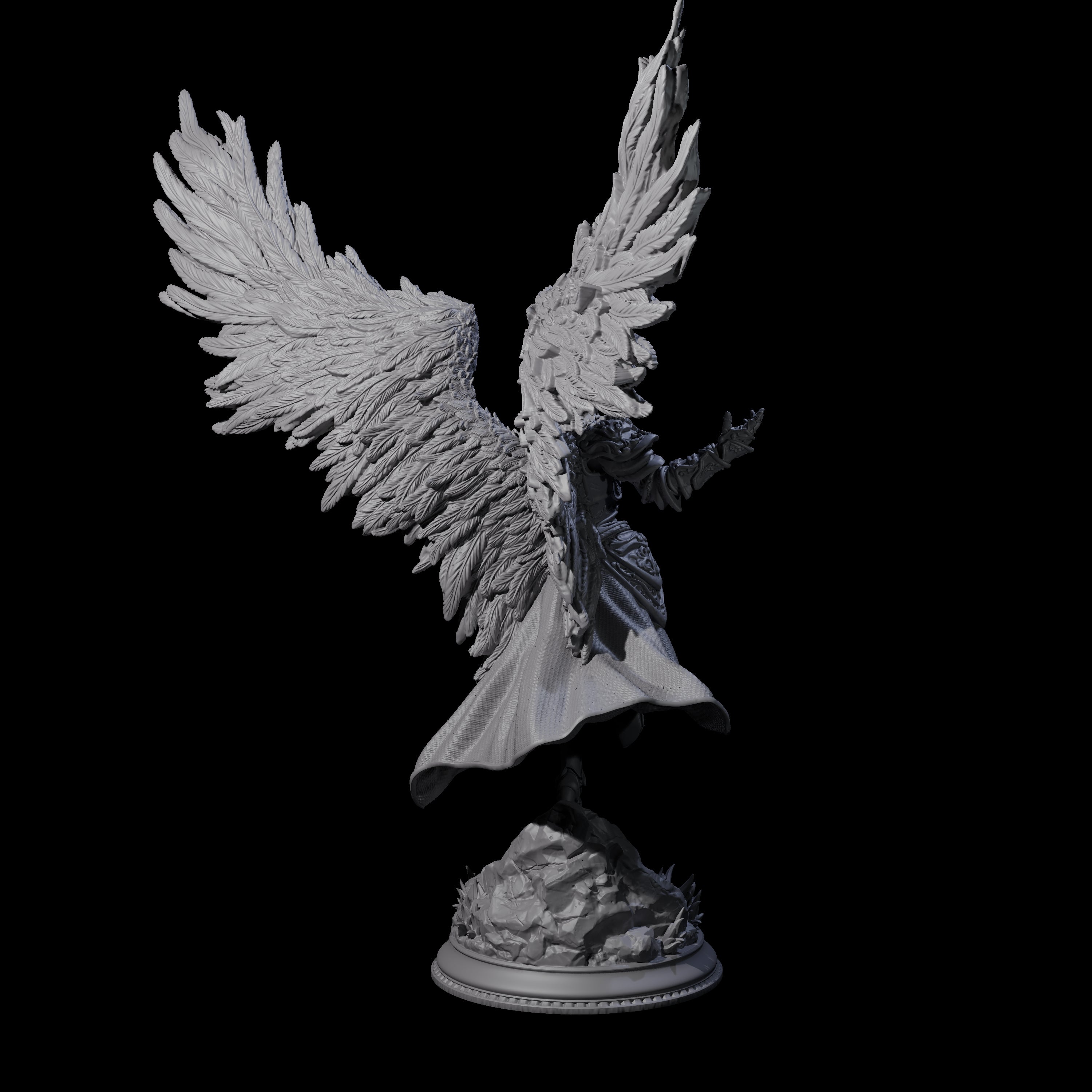 Composed Winged Celestial Warrior Miniature for Dungeons and Dragons, Pathfinder or other TTRPGs