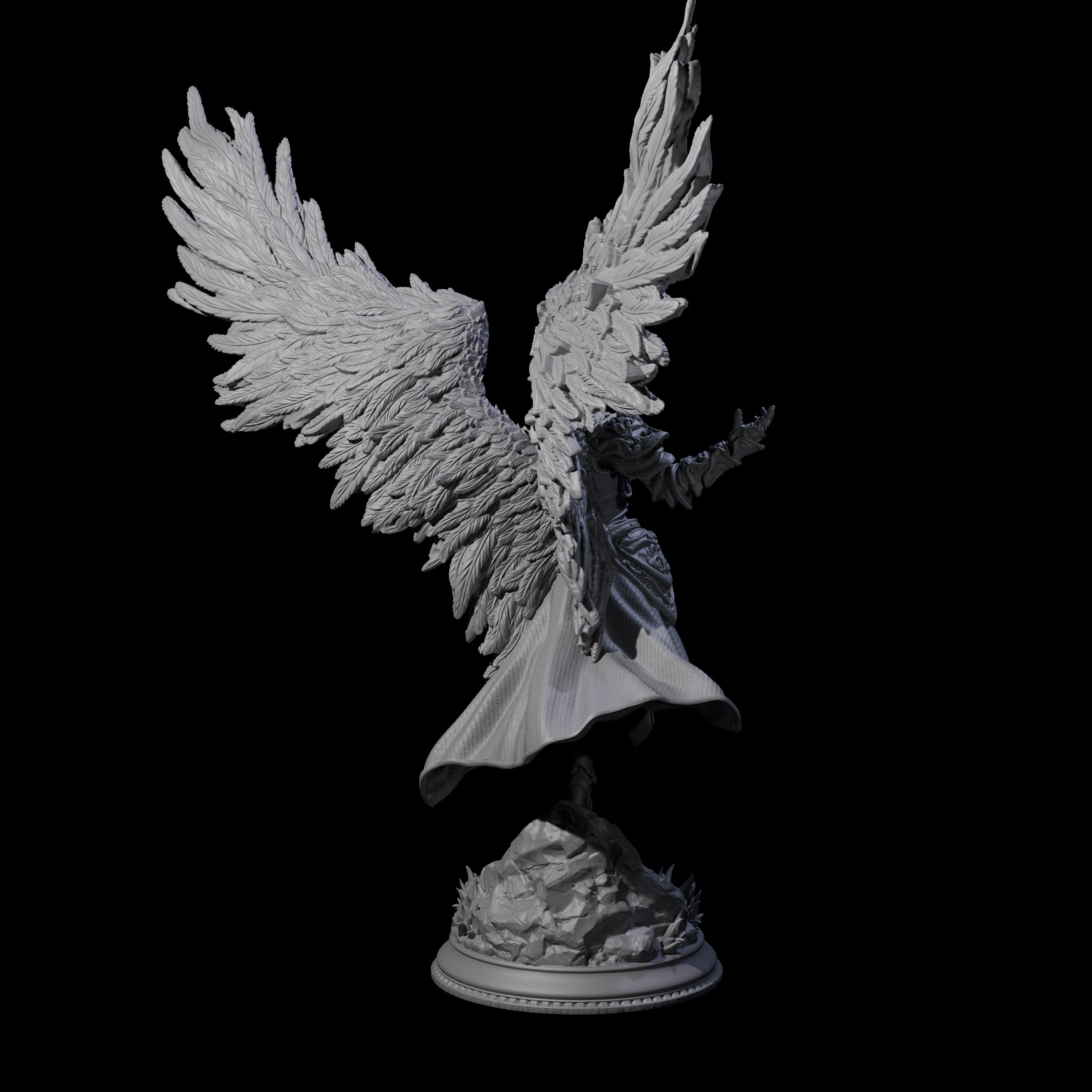 Composed Winged Celestial Warrior Miniature for Dungeons and Dragons, Pathfinder or other TTRPGs