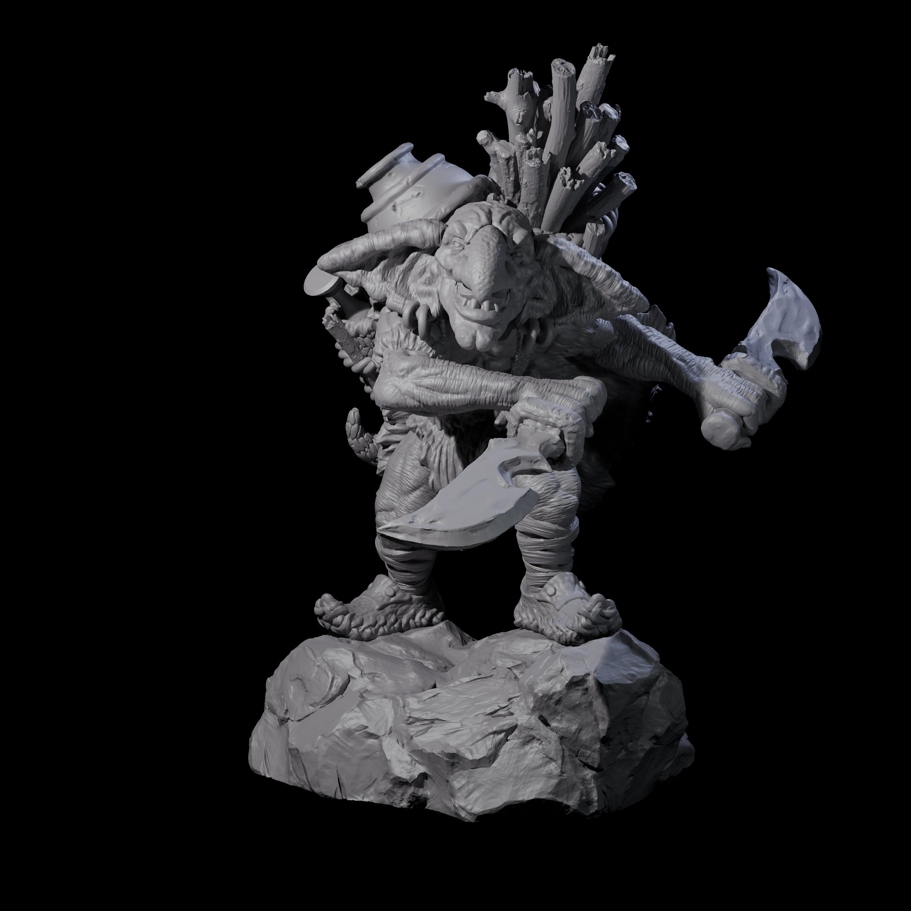 Confident Camping Goblin B Miniature for Dungeons and Dragons, Pathfinder or other TTRPGs