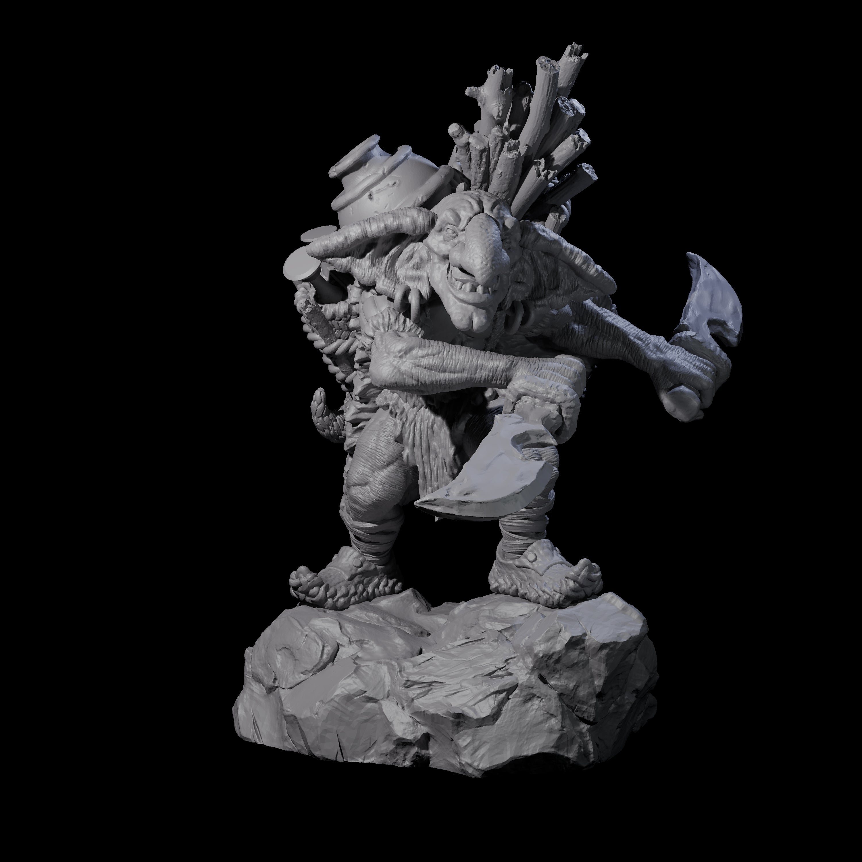 Confident Camping Goblin B Miniature for Dungeons and Dragons, Pathfinder or other TTRPGs
