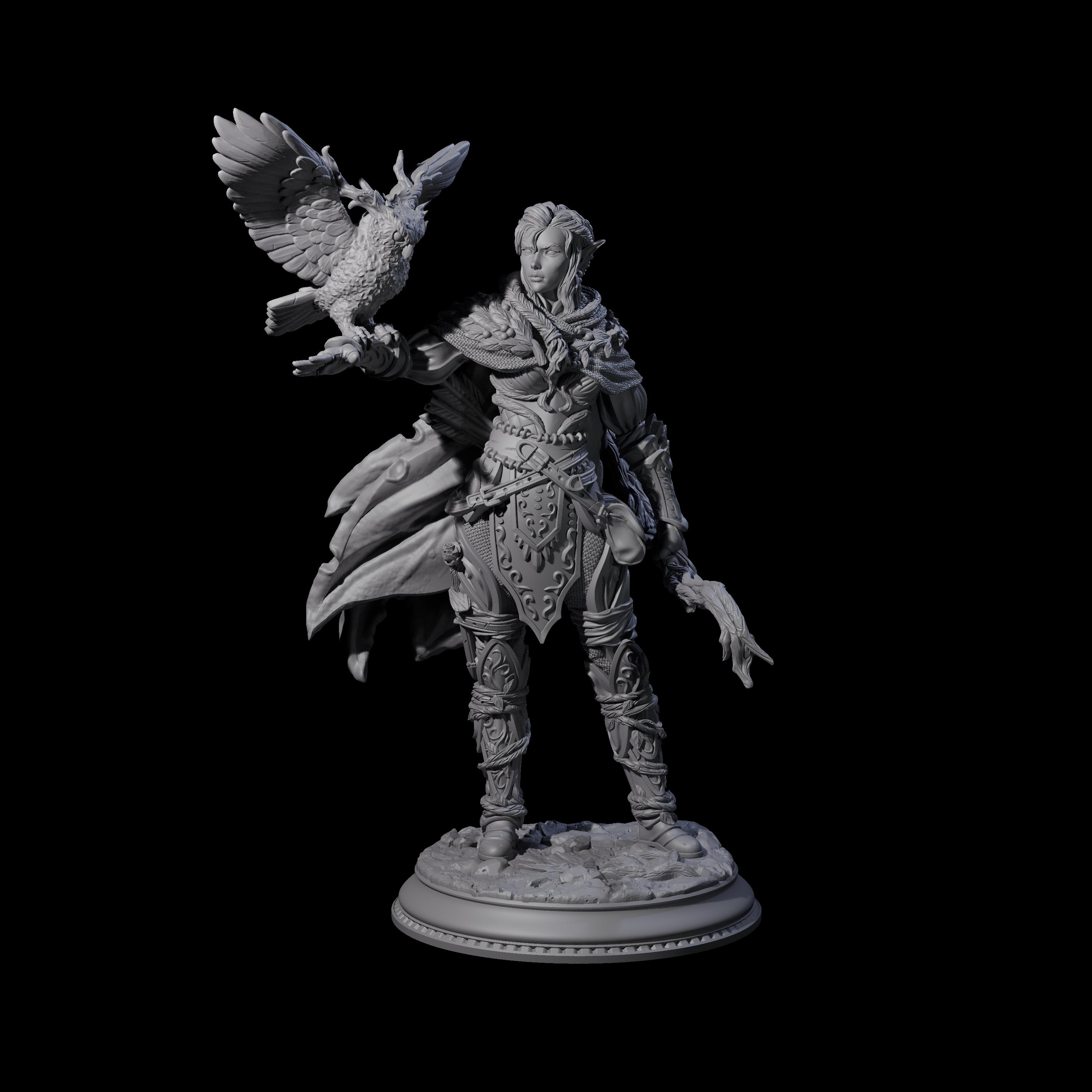 Confident Druid Hunter Miniature for Dungeons and Dragons, Pathfinder or other TTRPGs