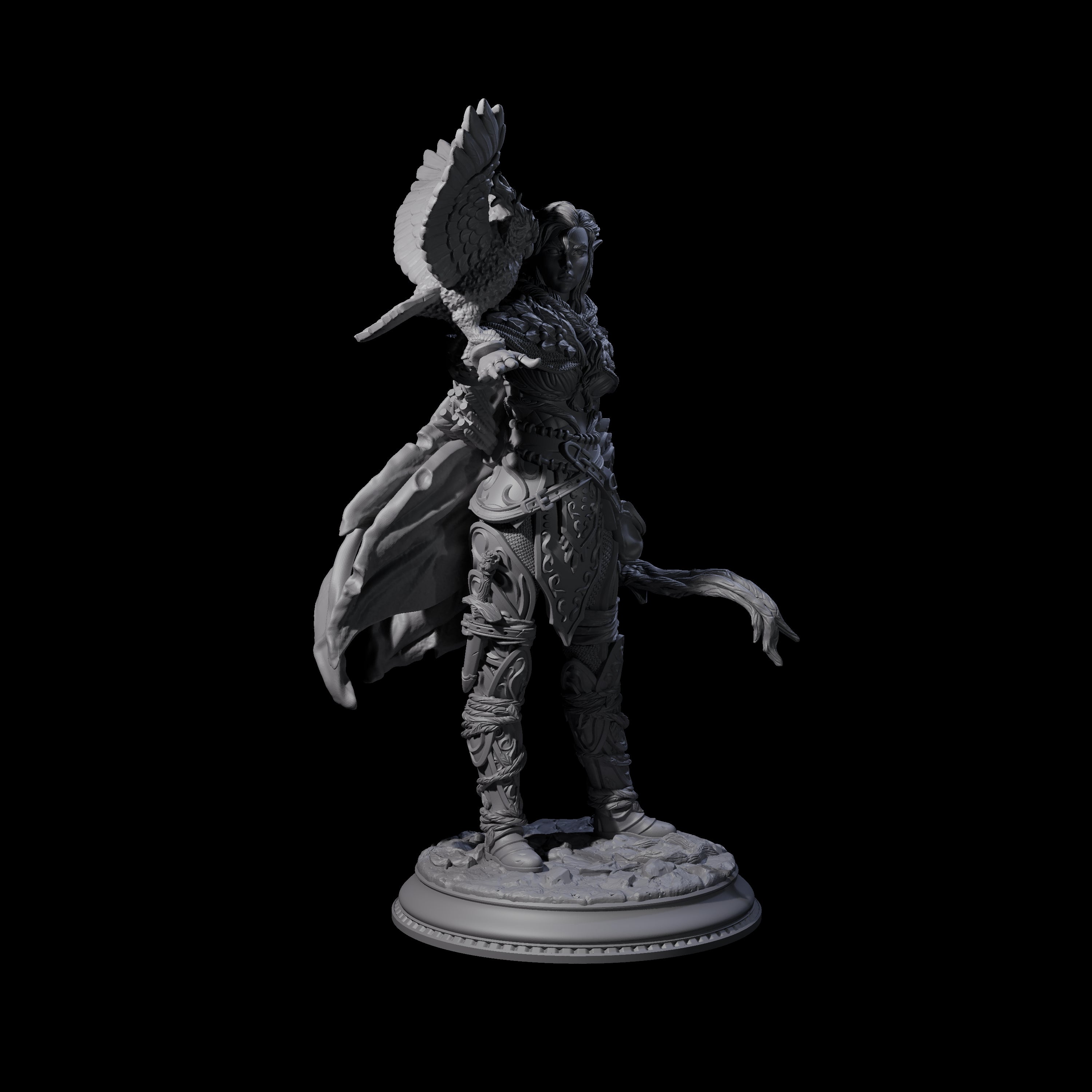 Confident Druid Hunter Miniature for Dungeons and Dragons, Pathfinder or other TTRPGs