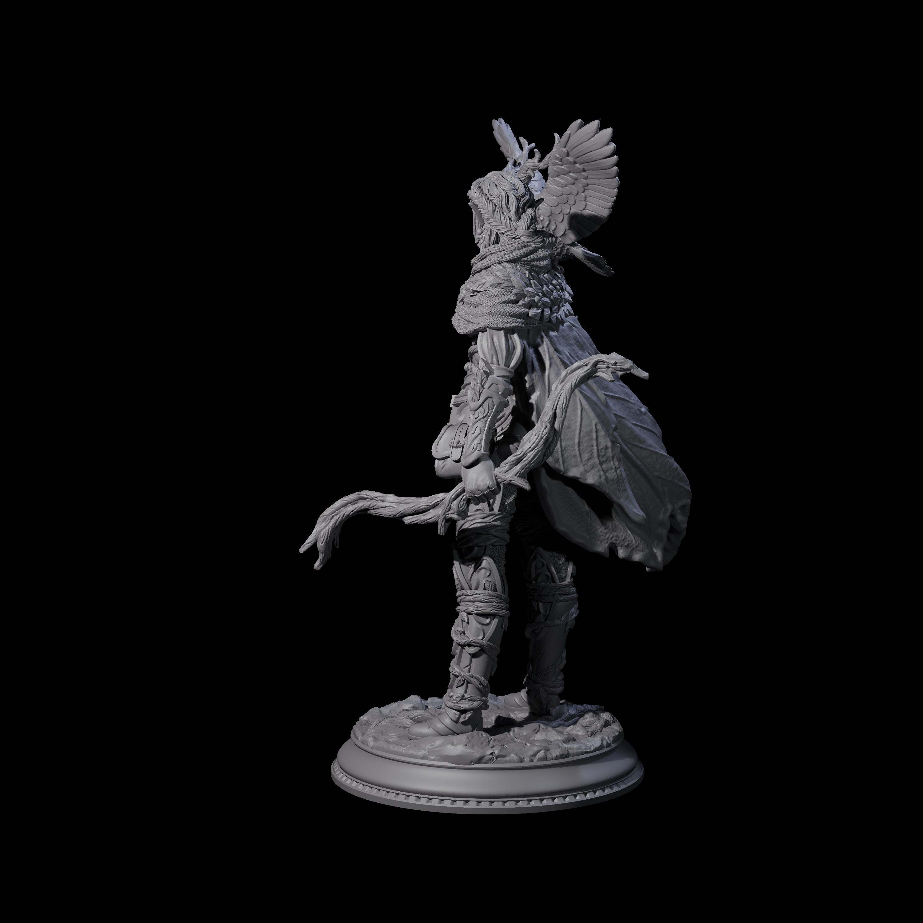 Confident Druid Hunter Miniature for Dungeons and Dragons, Pathfinder or other TTRPGs