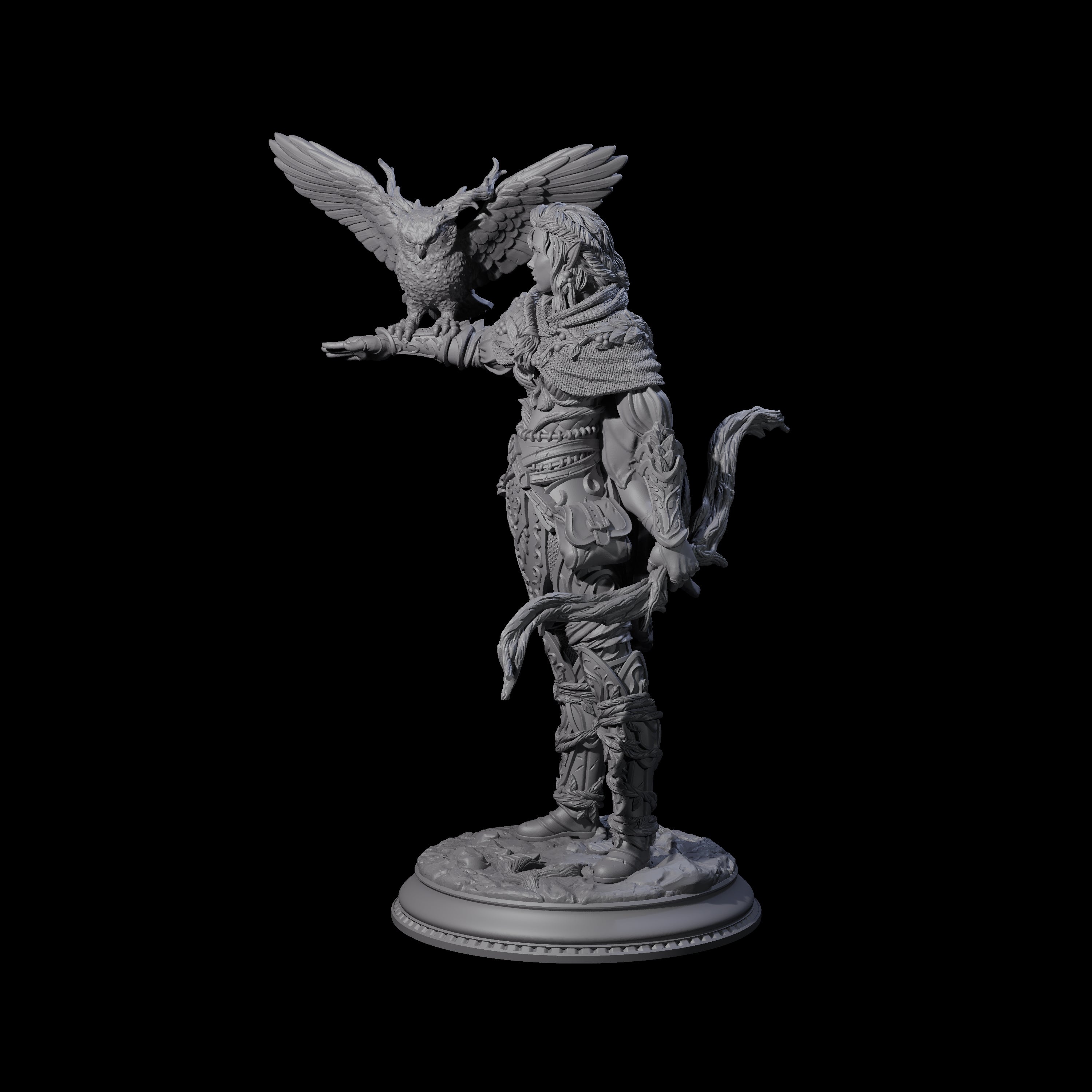 Confident Druid Hunter Miniature for Dungeons and Dragons, Pathfinder or other TTRPGs
