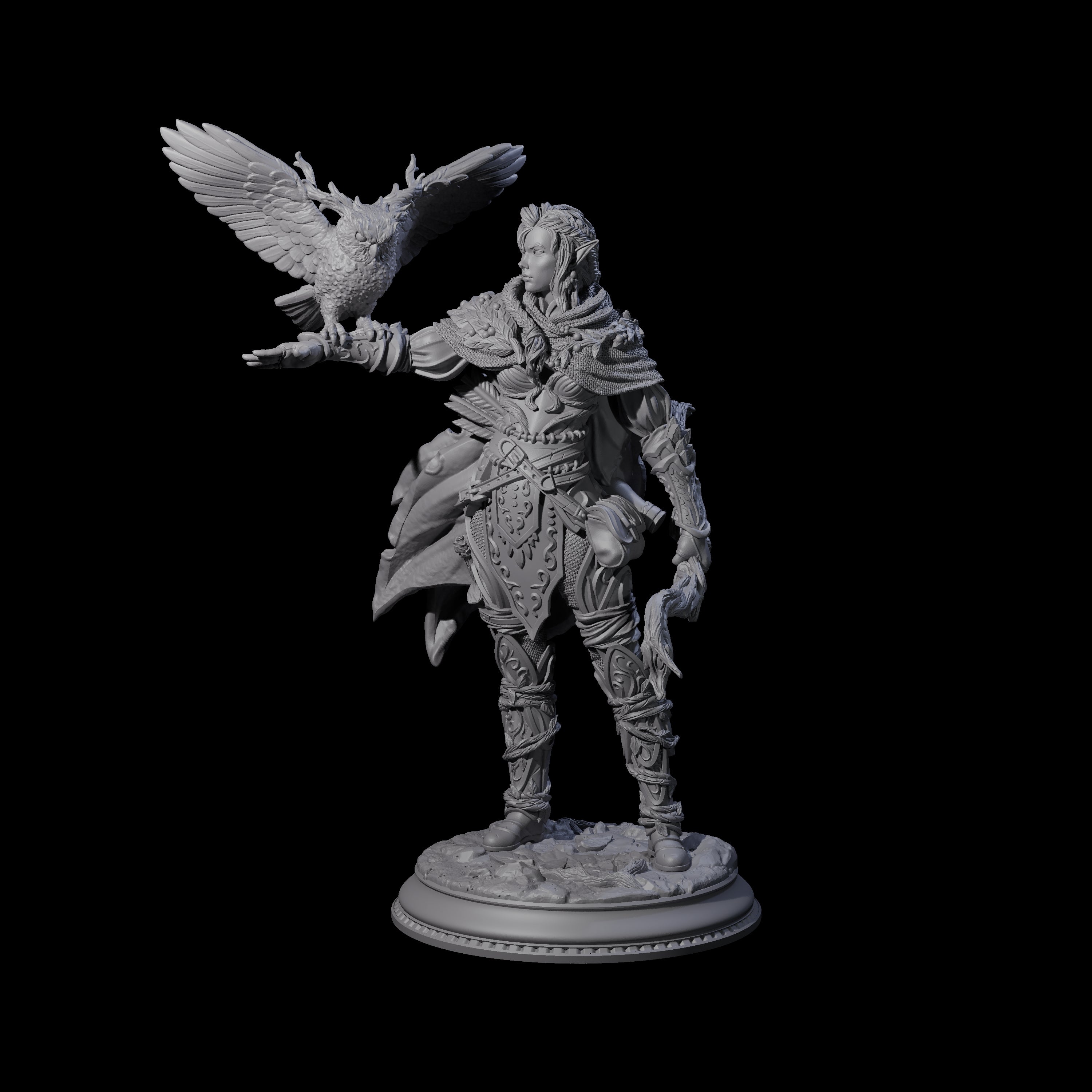 Confident Druid Hunter Miniature for Dungeons and Dragons, Pathfinder or other TTRPGs