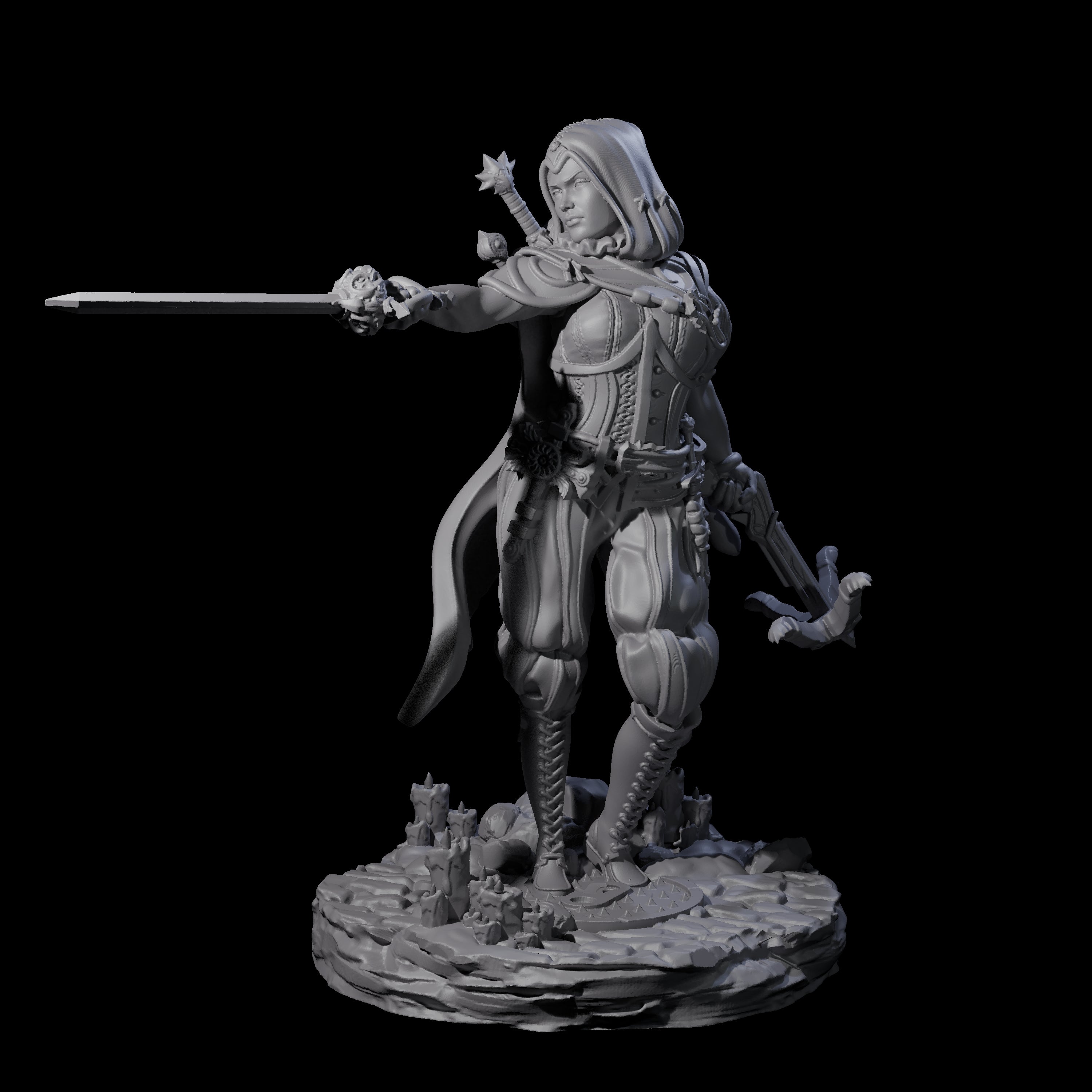 Confident Duelling Rogue Miniature for Dungeons and Dragons, Pathfinder or other TTRPGs