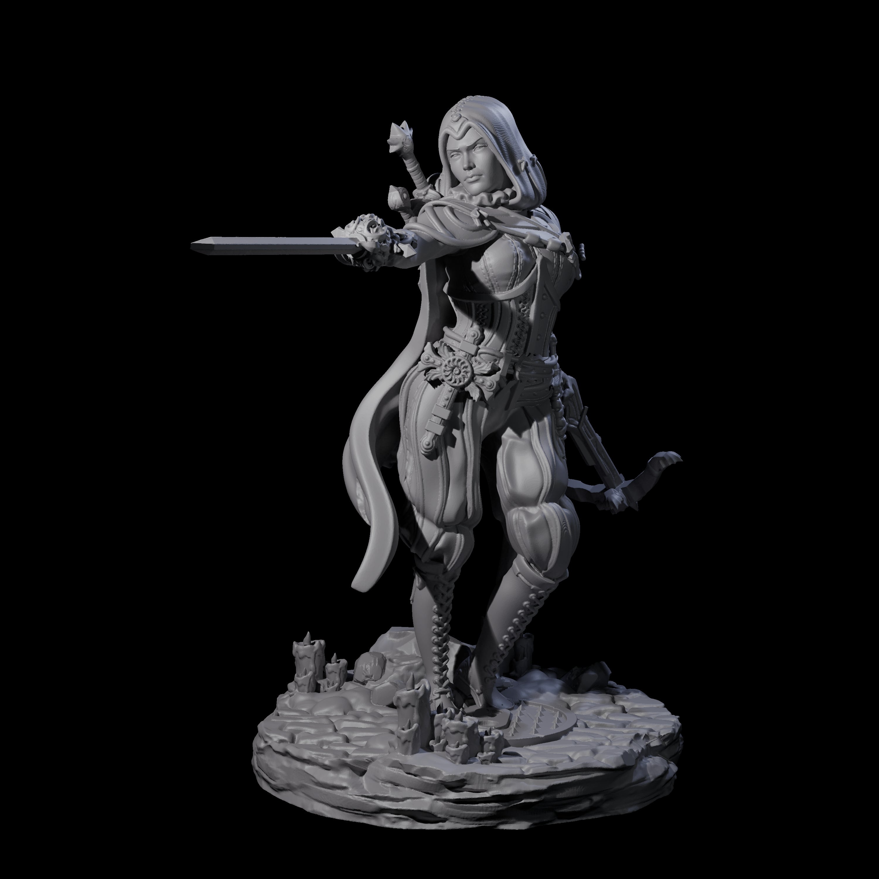 Confident Duelling Rogue Miniature for Dungeons and Dragons, Pathfinder or other TTRPGs