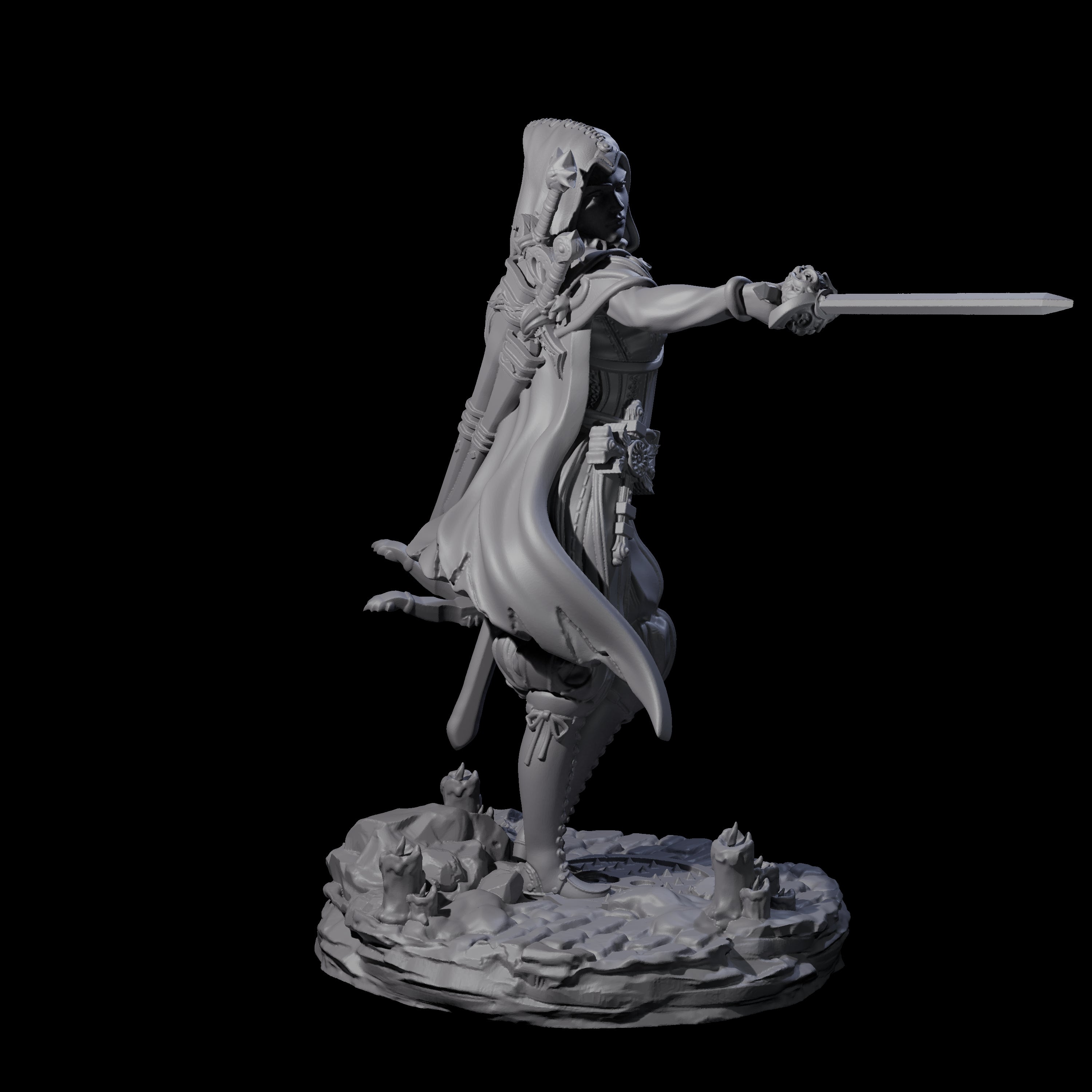 Confident Duelling Rogue Miniature for Dungeons and Dragons, Pathfinder or other TTRPGs