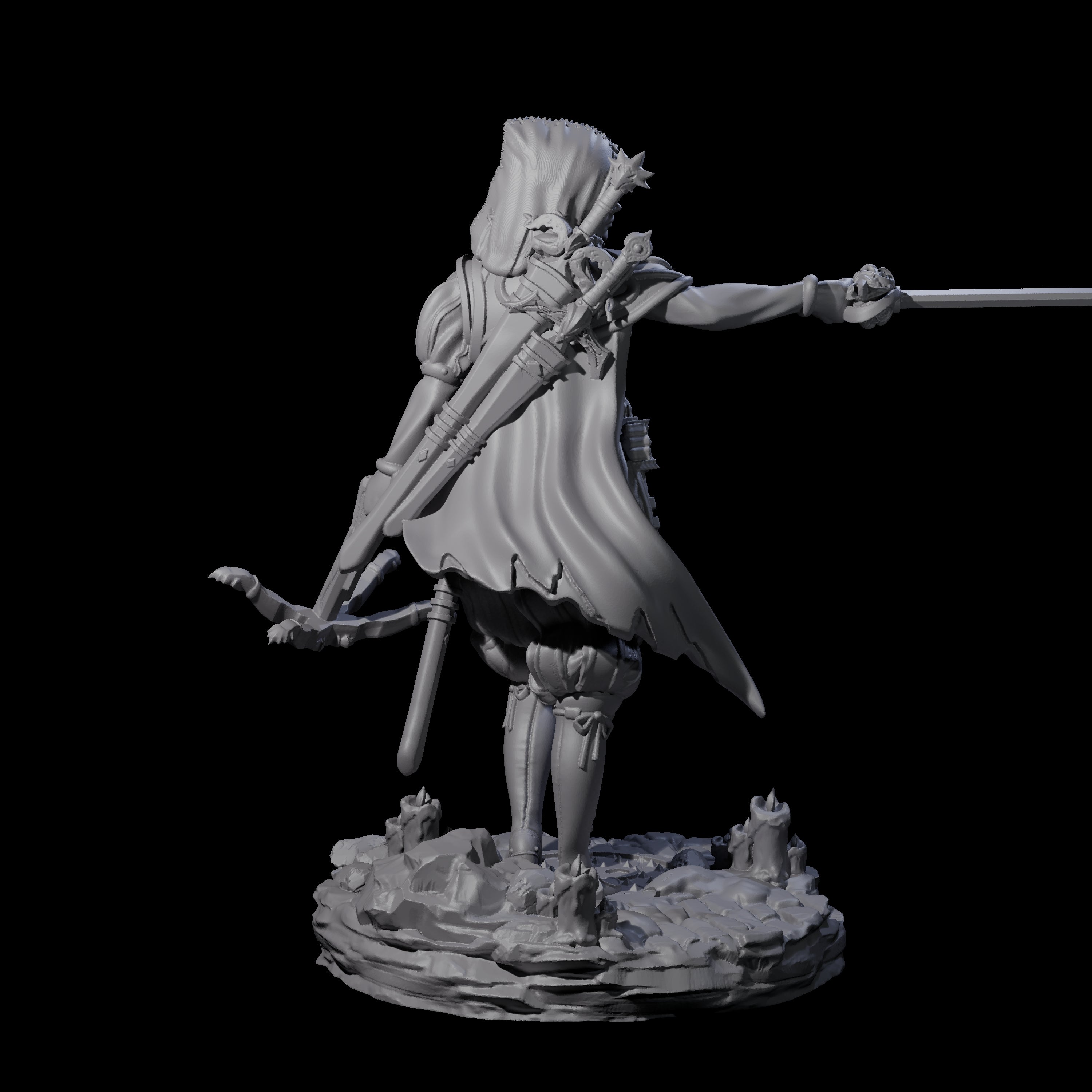 Confident Duelling Rogue Miniature for Dungeons and Dragons, Pathfinder or other TTRPGs