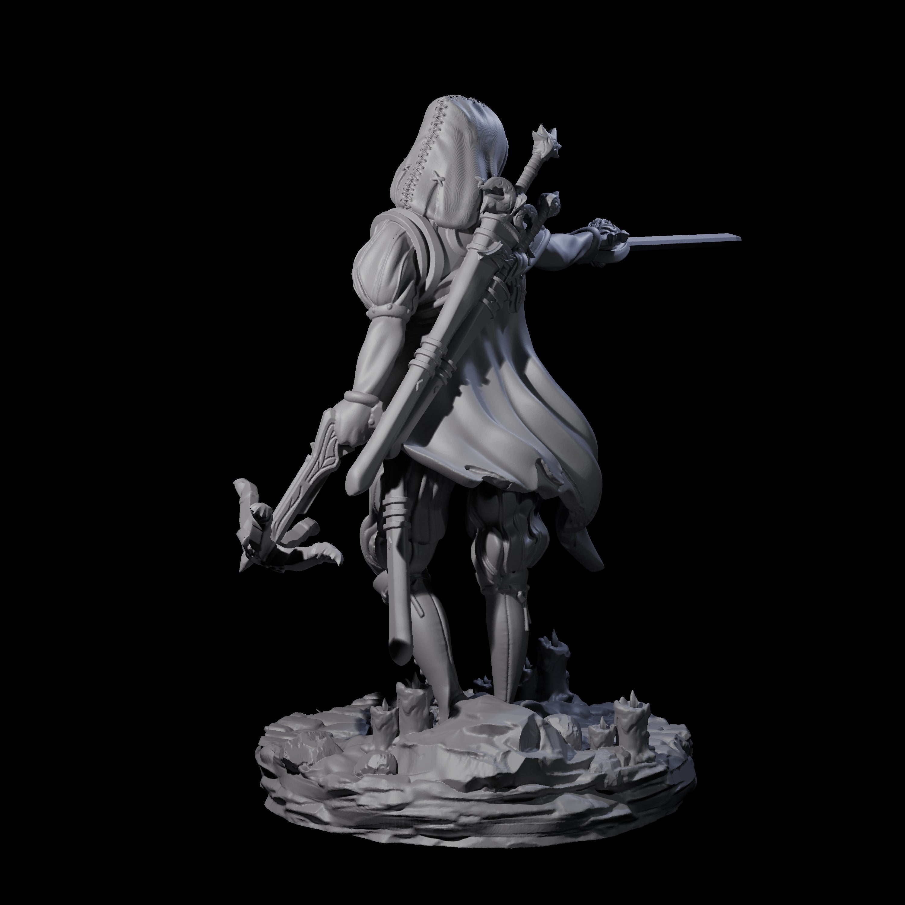 Confident Duelling Rogue Miniature for Dungeons and Dragons, Pathfinder or other TTRPGs