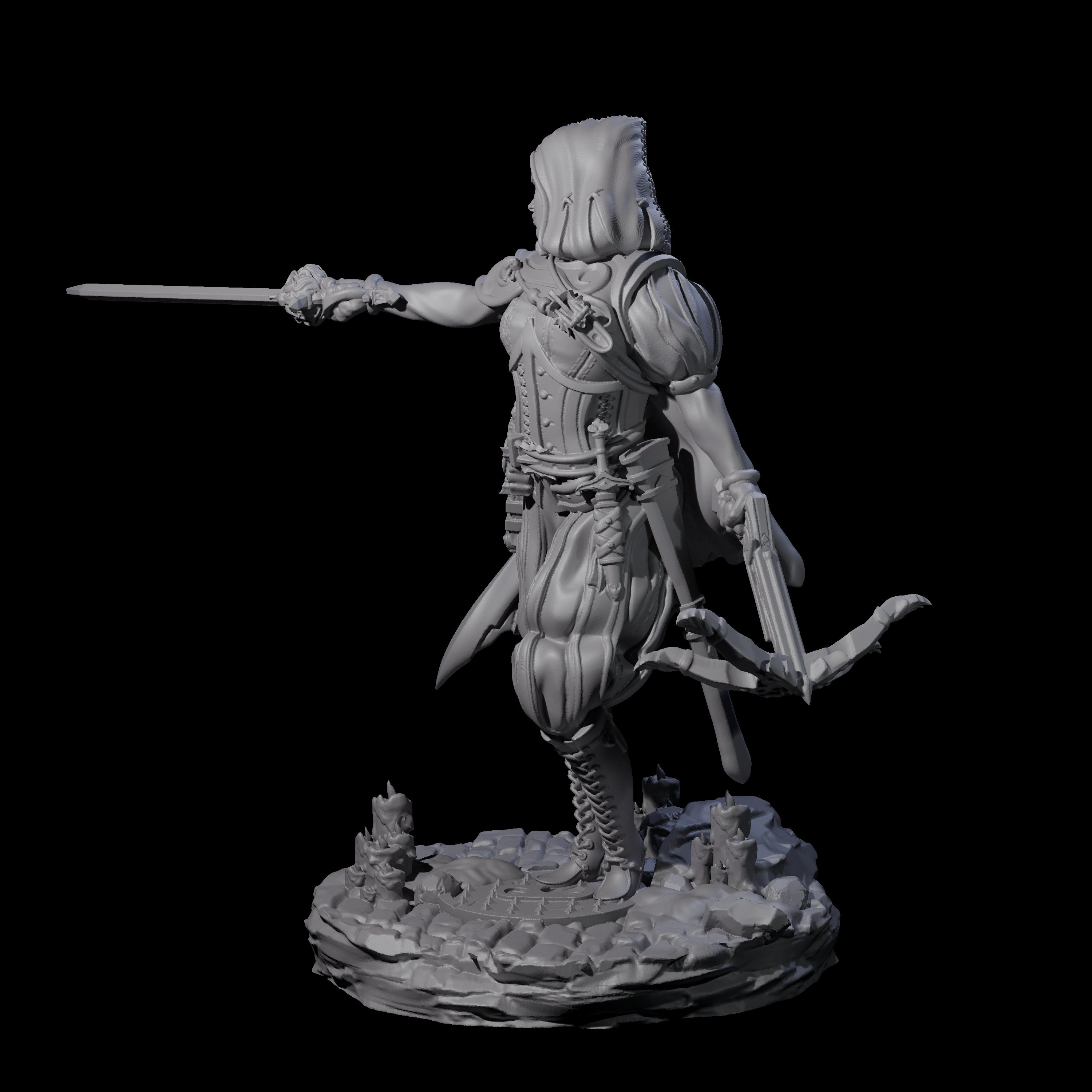 Confident Duelling Rogue Miniature for Dungeons and Dragons, Pathfinder or other TTRPGs