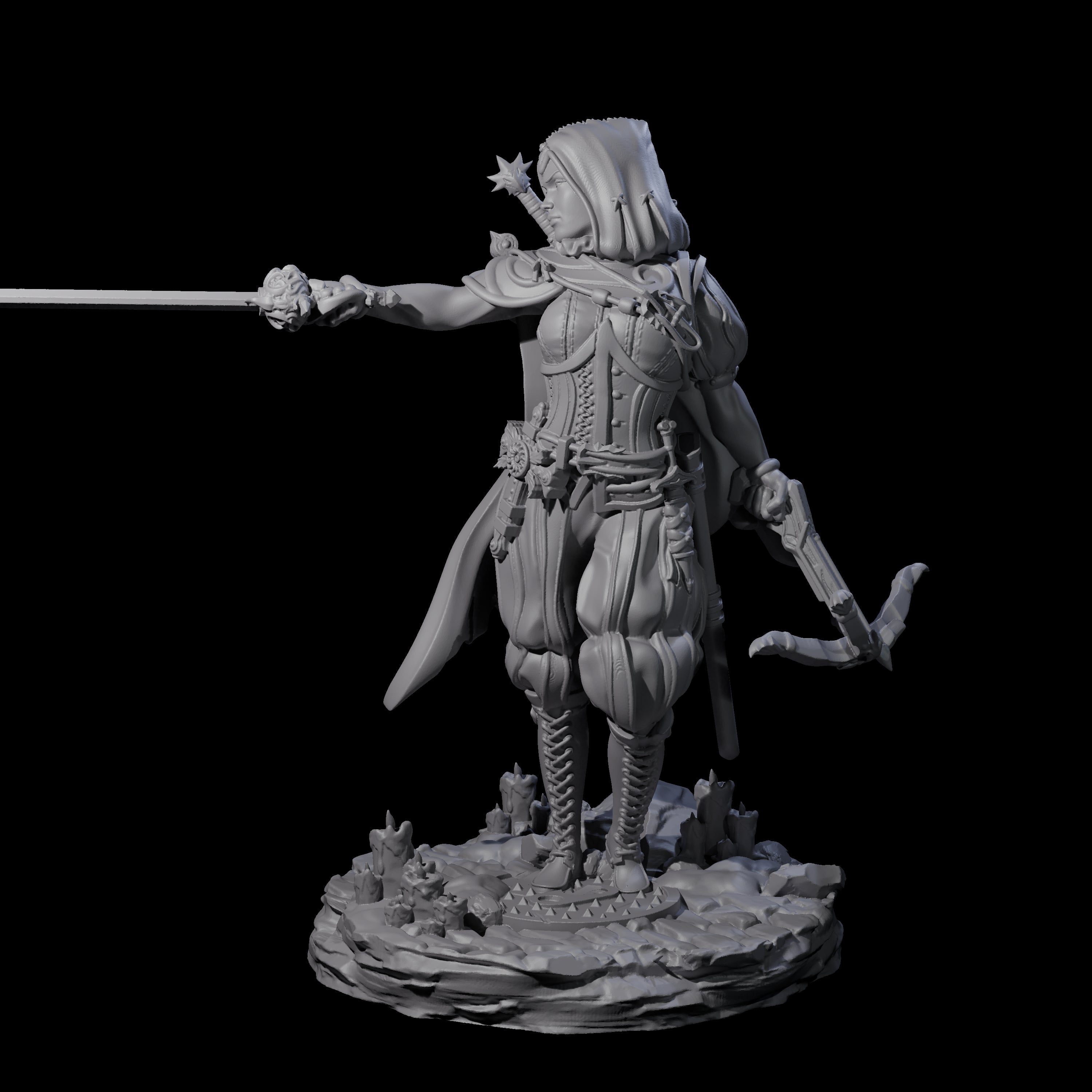 Confident Duelling Rogue Miniature for Dungeons and Dragons, Pathfinder or other TTRPGs