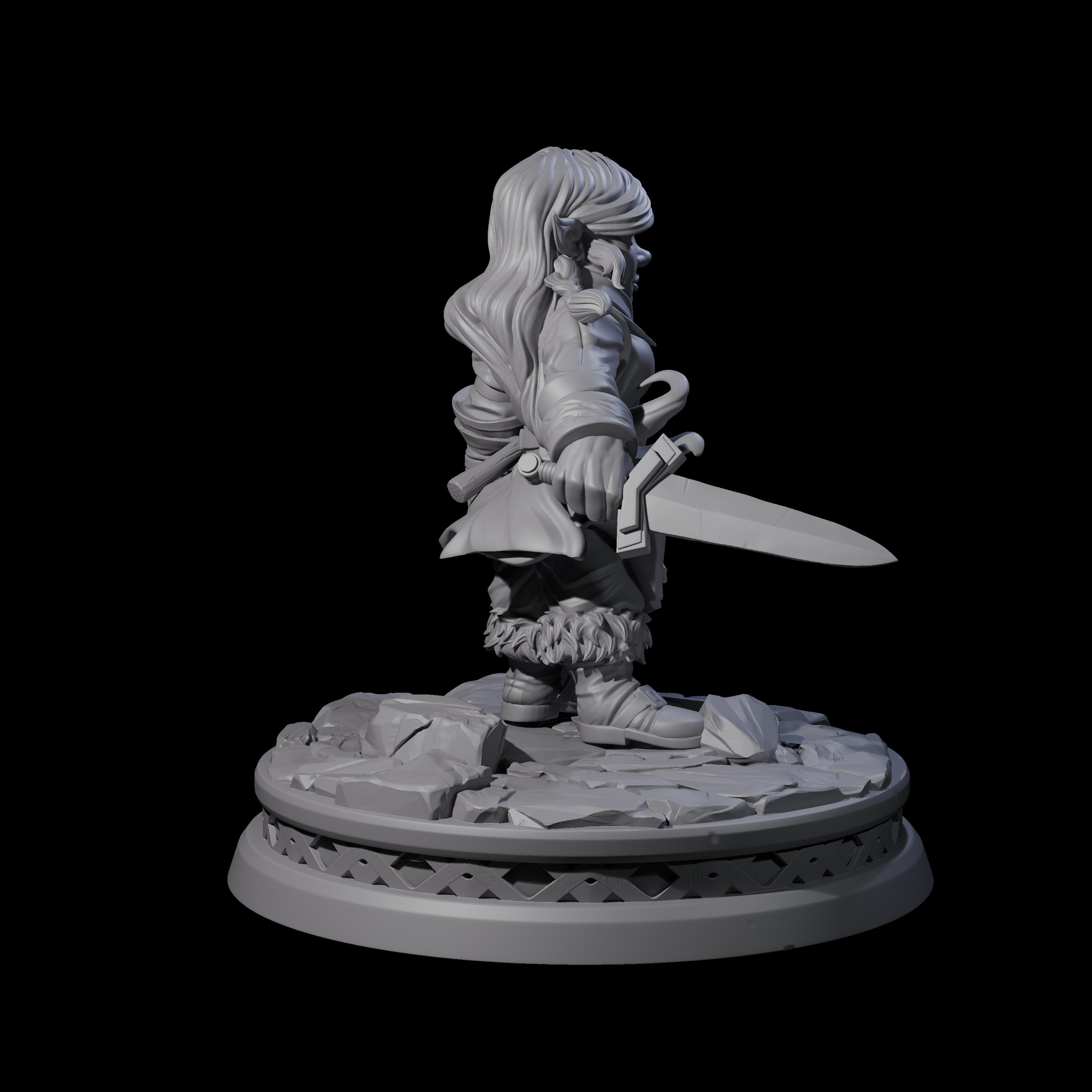 Confident Halfling Fighter Miniature for Dungeons and Dragons, Pathfinder or other TTRPGs