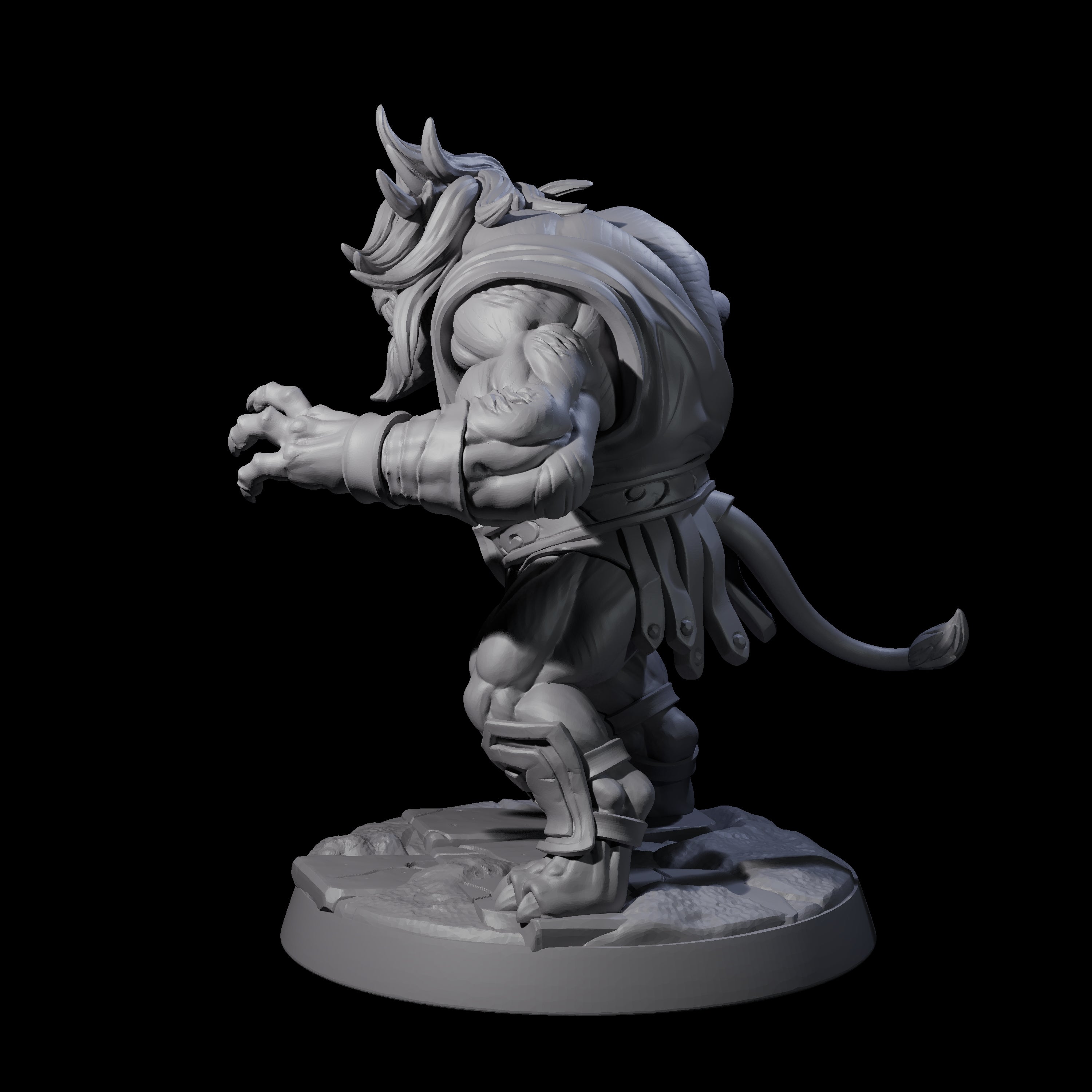 Confident Leonin Brawler Miniature for Dungeons and Dragons, Pathfinder or other TTRPGs