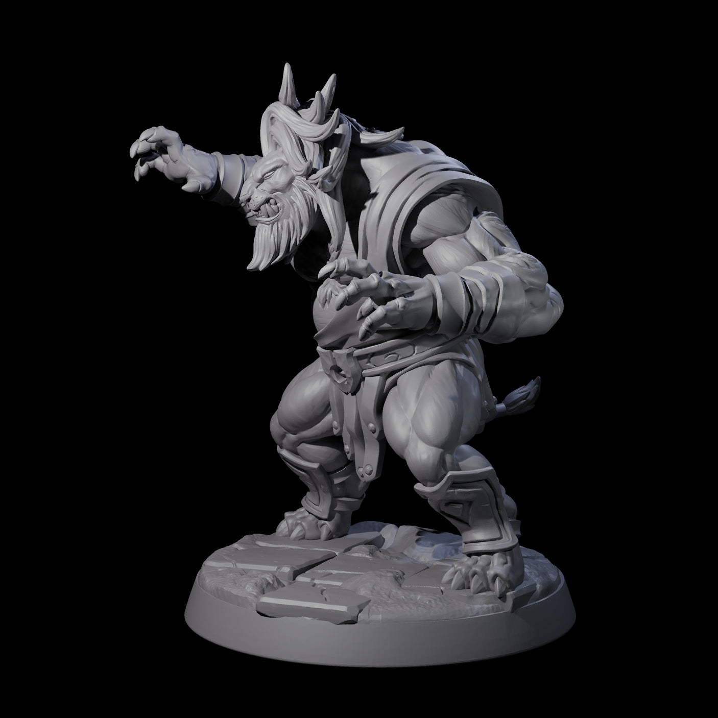 Confident Leonin Brawler Miniature for Dungeons and Dragons, Pathfinder or other TTRPGs