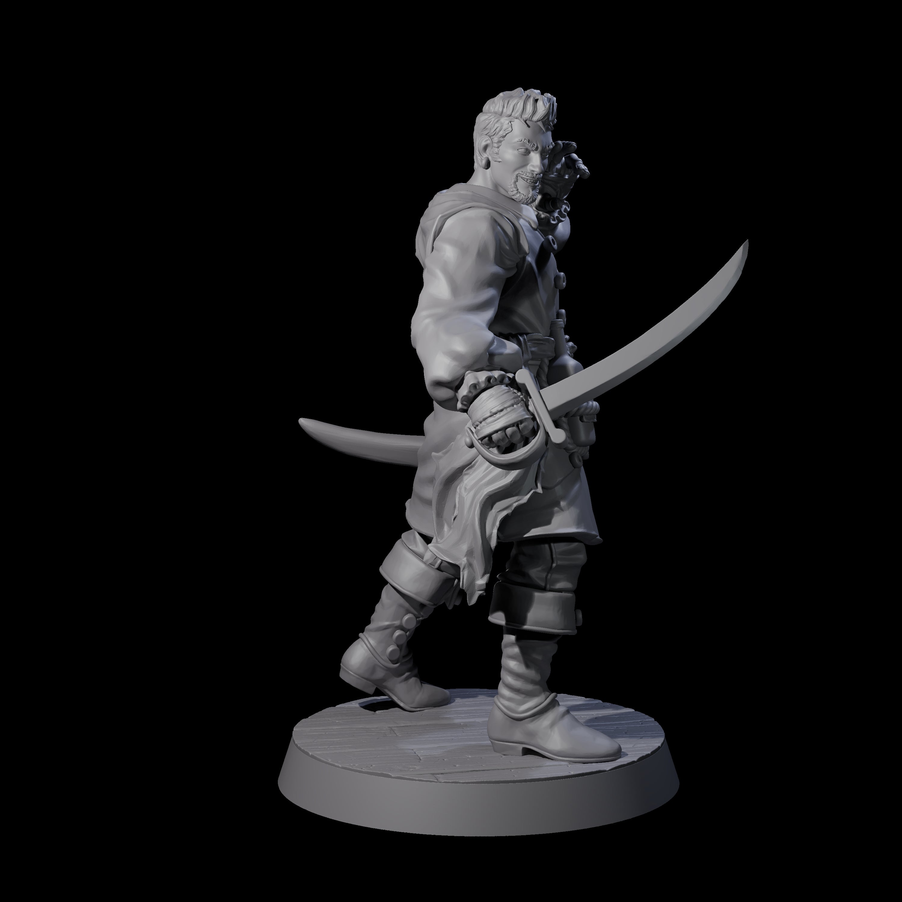 Confident Swashbuckling Pirate A Miniature for Dungeons and Dragons, Pathfinder or other TTRPGs