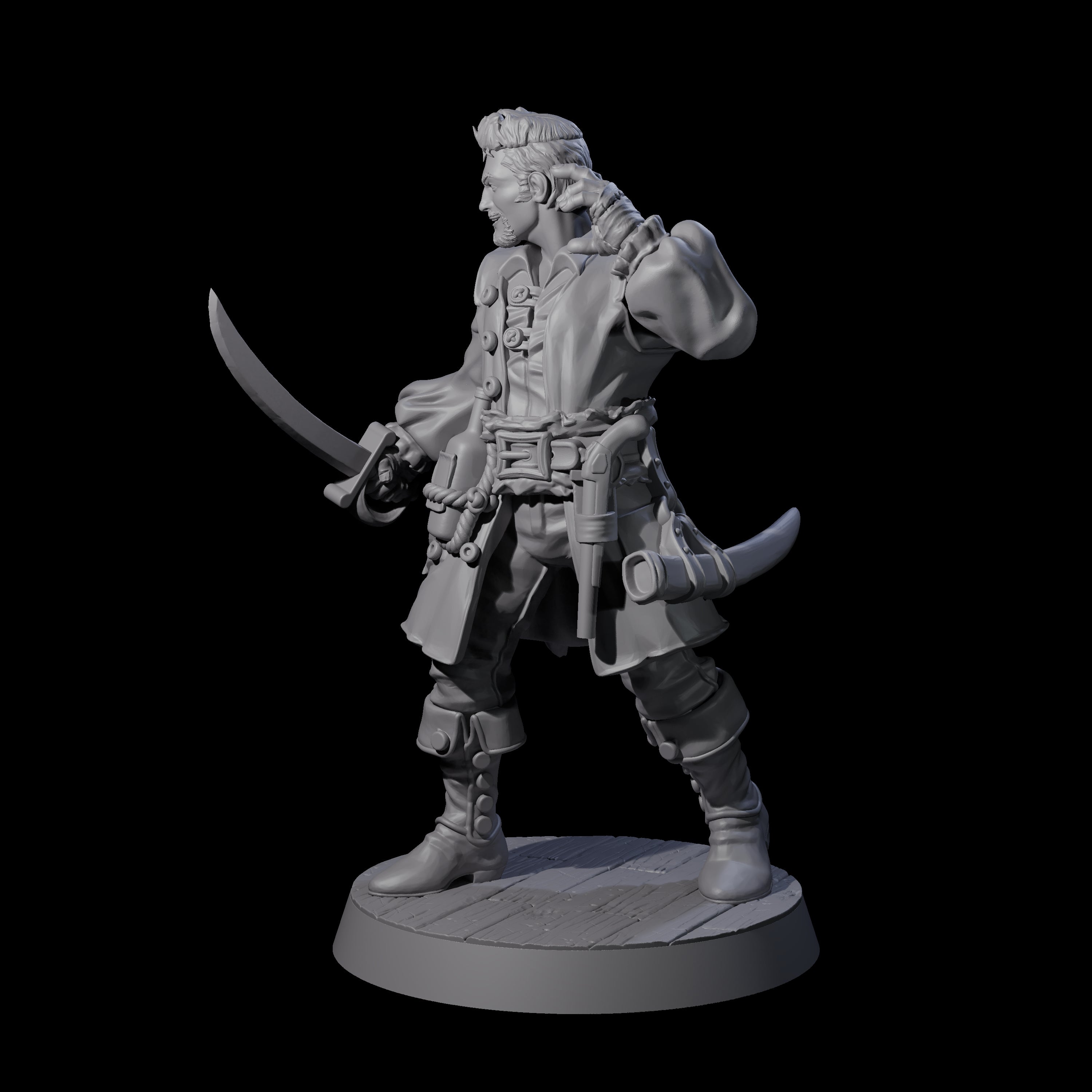 Confident Swashbuckling Pirate A Miniature for Dungeons and Dragons, Pathfinder or other TTRPGs