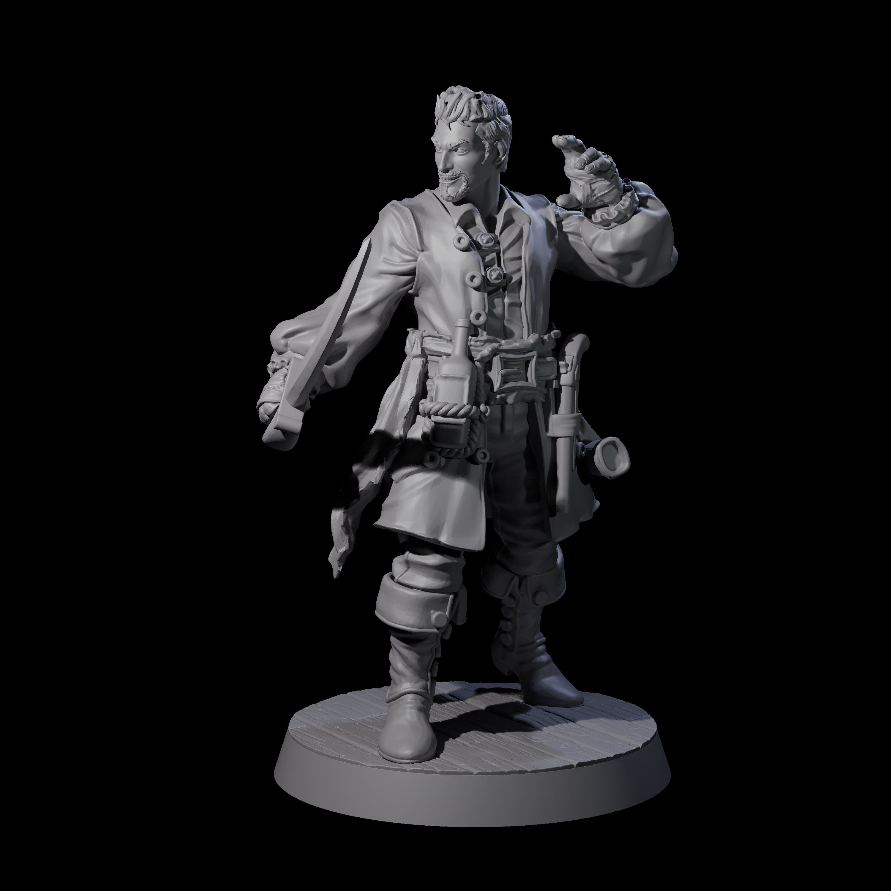 Confident Swashbuckling Pirate A Miniature for Dungeons and Dragons, Pathfinder or other TTRPGs