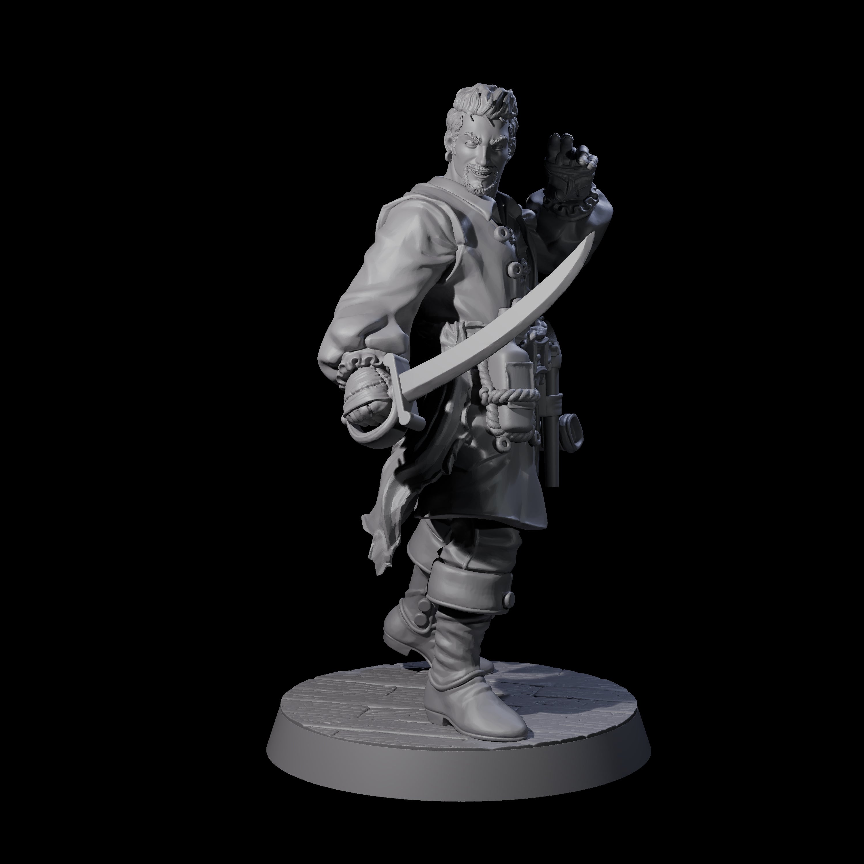 Confident Swashbuckling Pirate A Miniature for Dungeons and Dragons, Pathfinder or other TTRPGs