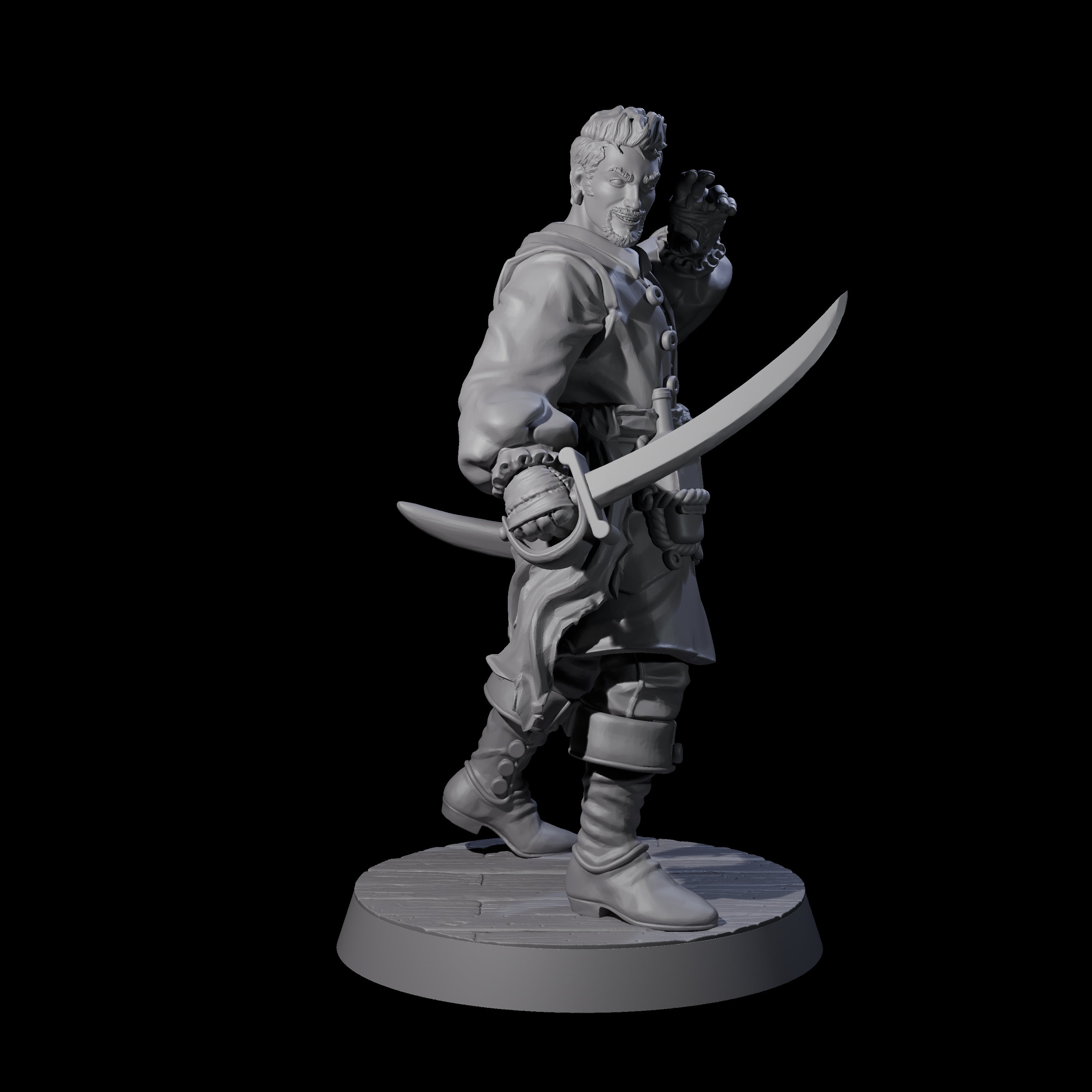 Confident Swashbuckling Pirate A Miniature for Dungeons and Dragons, Pathfinder or other TTRPGs