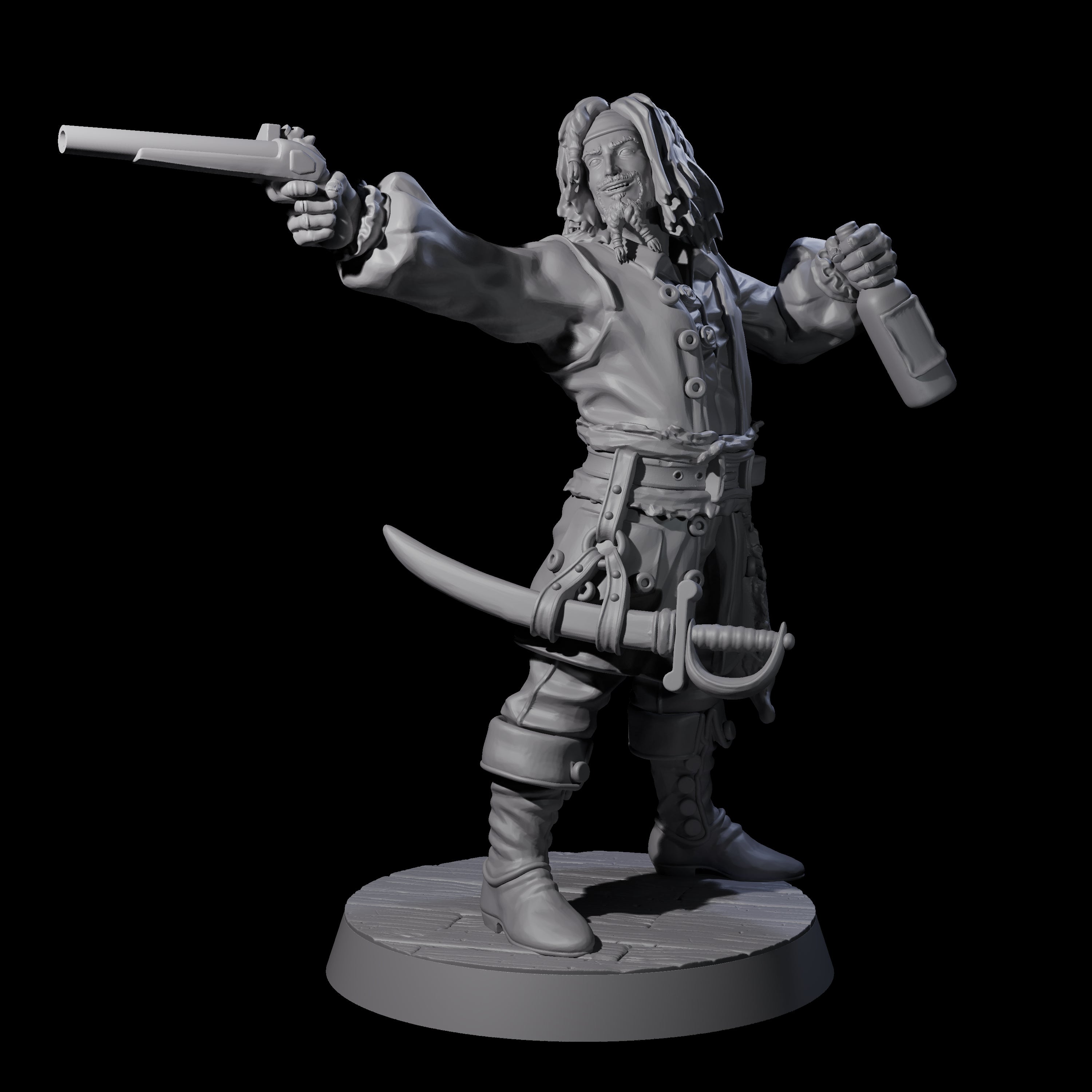 Confident Swashbuckling Pirate B Miniature for Dungeons and Dragons, Pathfinder or other TTRPGs