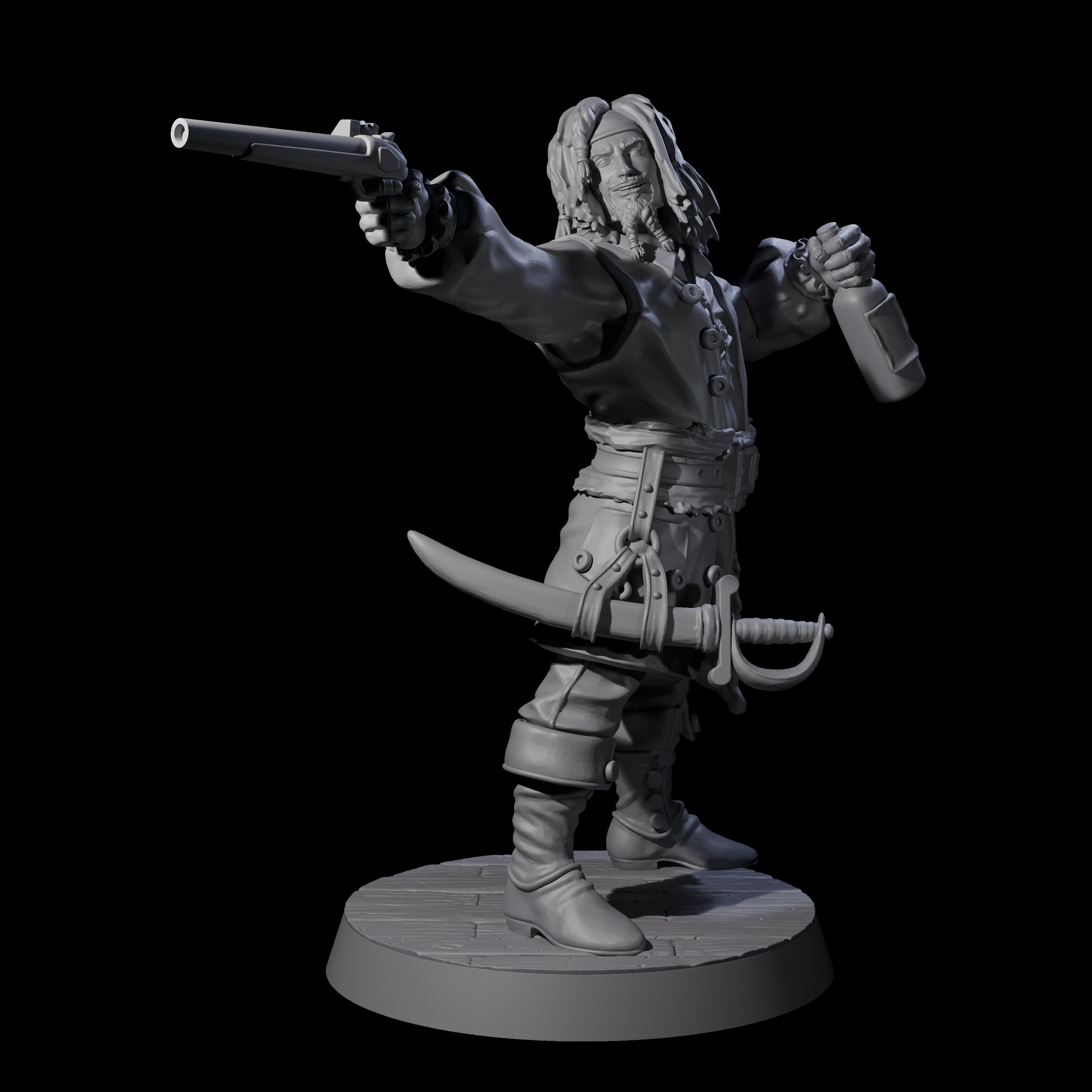 Confident Swashbuckling Pirate B Miniature for Dungeons and Dragons, Pathfinder or other TTRPGs