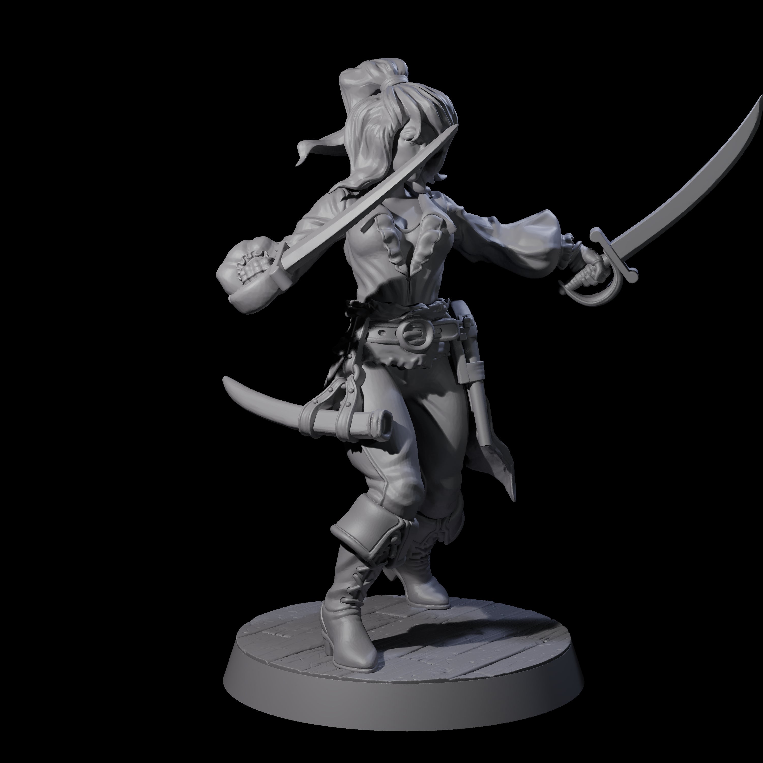 Confident Swashbuckling Pirate C Miniature for Dungeons and Dragons, Pathfinder or other TTRPGs