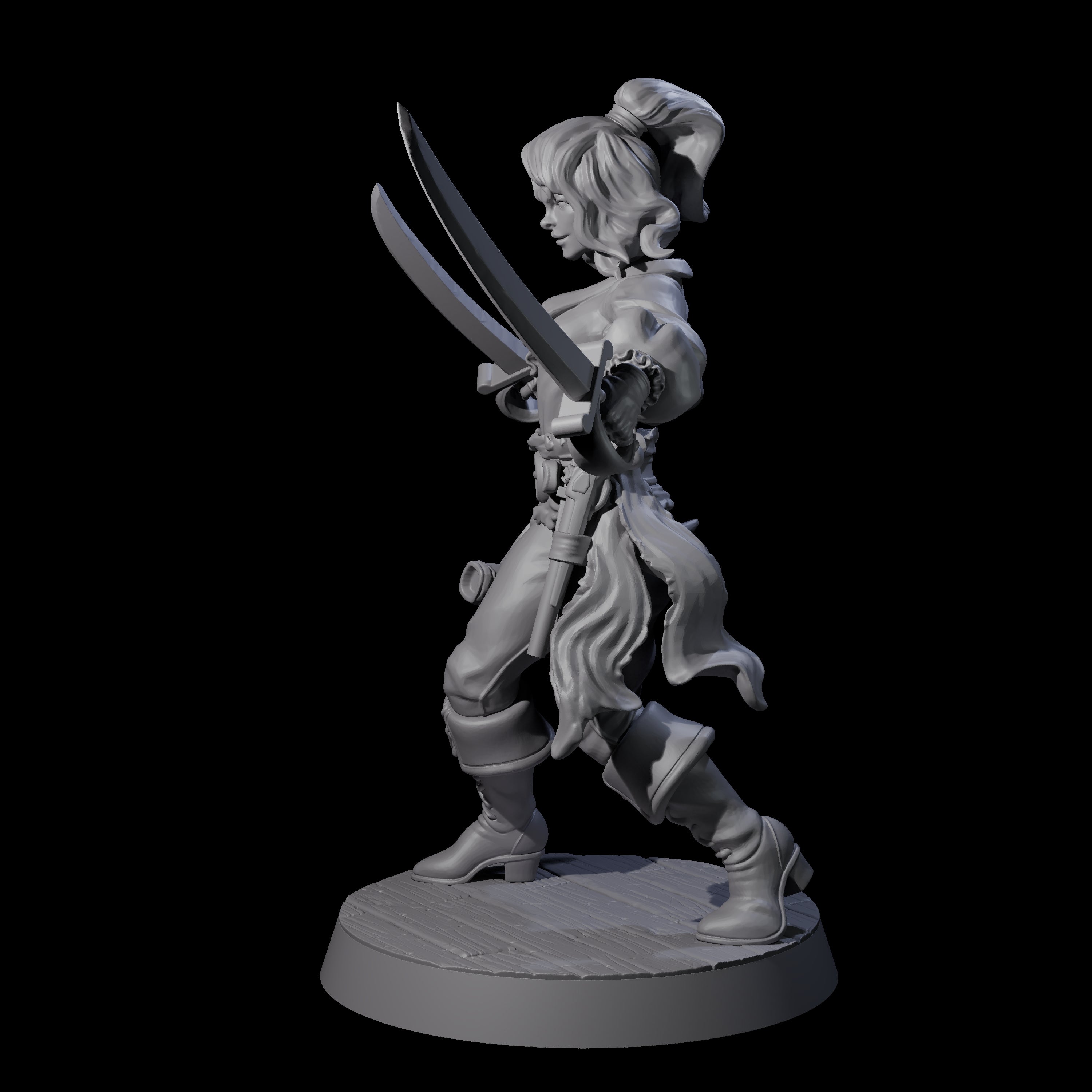 Confident Swashbuckling Pirate C Miniature for Dungeons and Dragons, Pathfinder or other TTRPGs