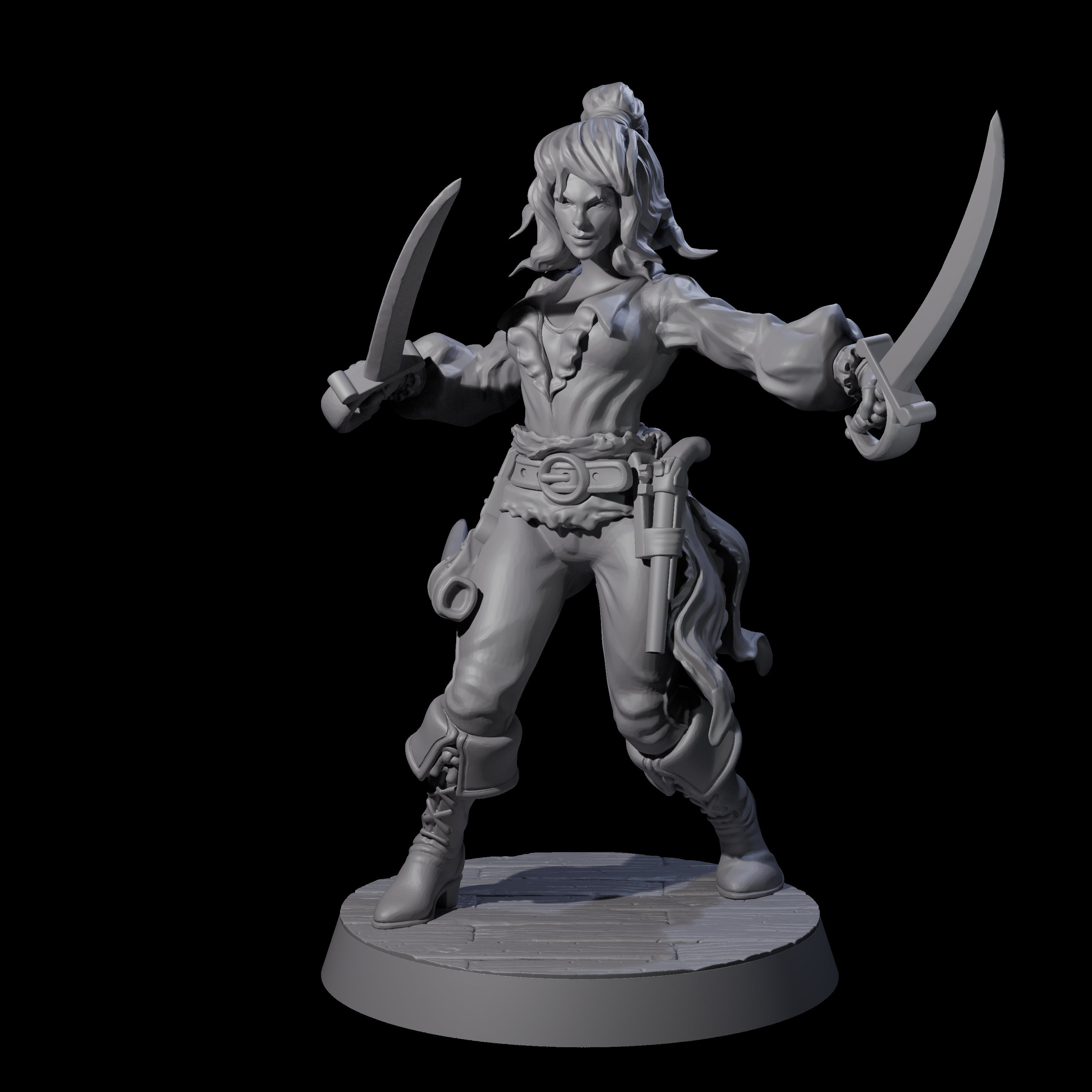 Confident Swashbuckling Pirate C Miniature for Dungeons and Dragons, Pathfinder or other TTRPGs