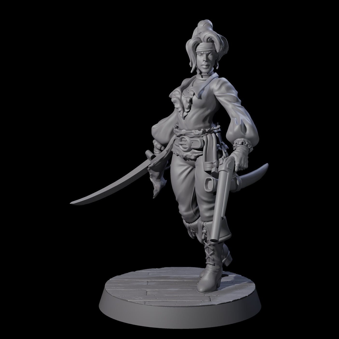 Confident Swashbuckling Pirate E Miniature for Dungeons and Dragons, Pathfinder or other TTRPGs