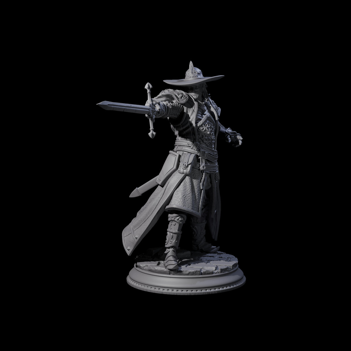 Confident Sword Fighter Miniature for Dungeons and Dragons, Pathfinder or other TTRPGs