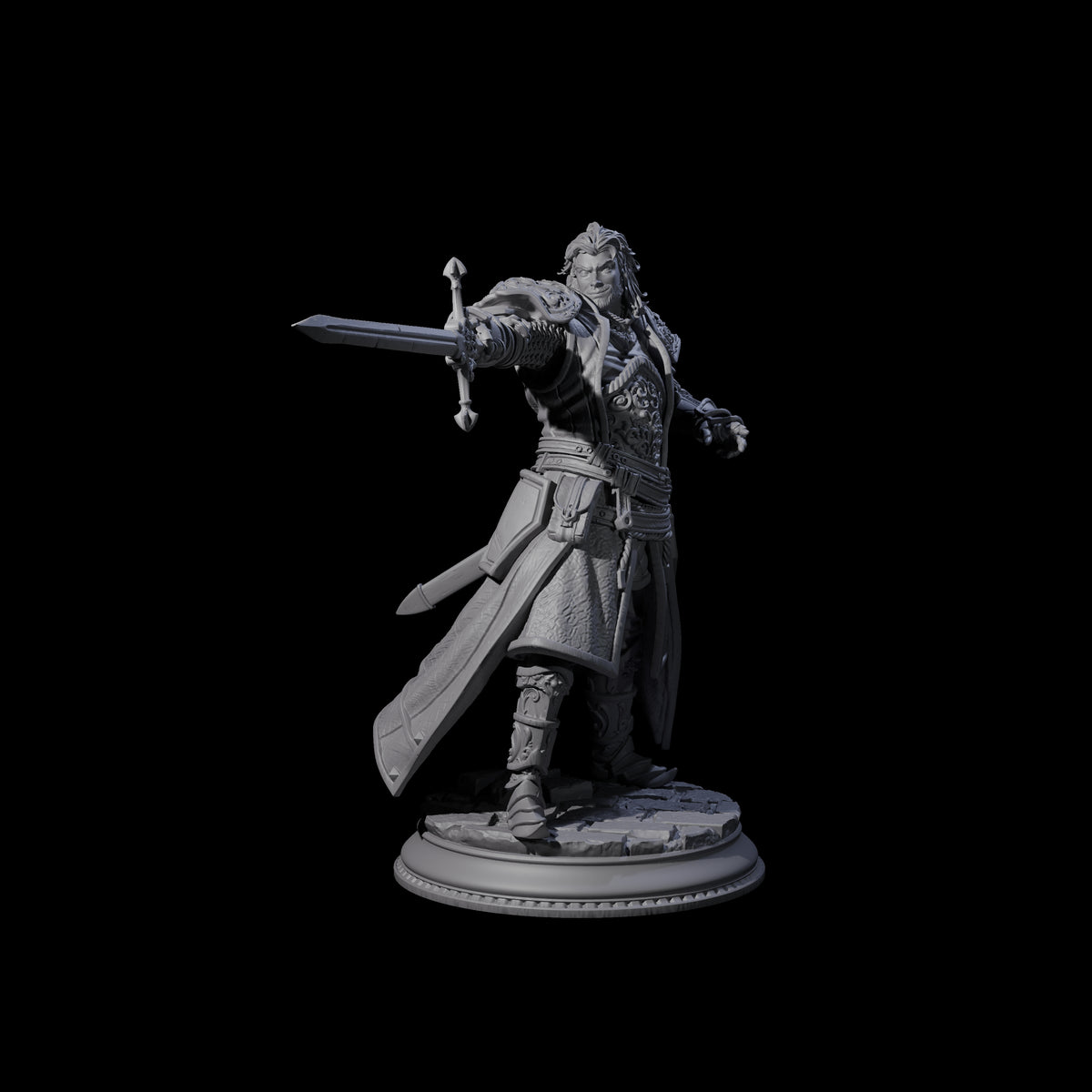 Confident Sword Fighter Miniature for Dungeons and Dragons, Pathfinder or other TTRPGs