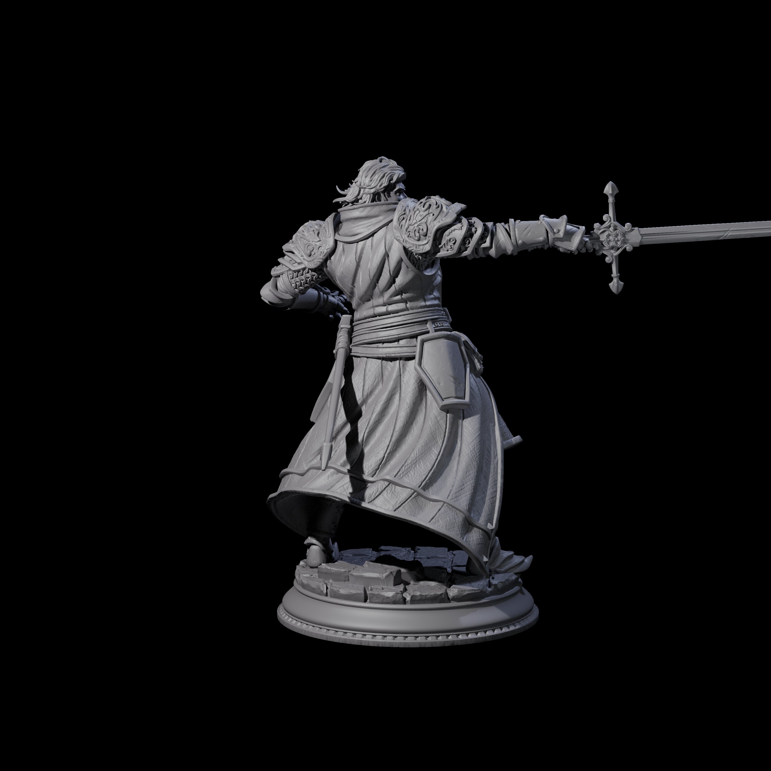 Confident Sword Fighter Miniature for Dungeons and Dragons, Pathfinder or other TTRPGs