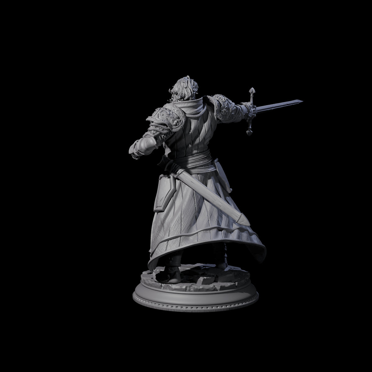 Confident Sword Fighter Miniature for Dungeons and Dragons, Pathfinder or other TTRPGs