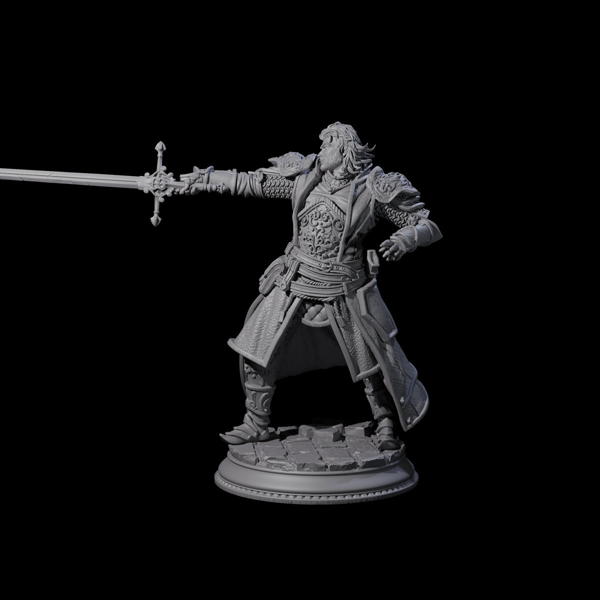 Confident Sword Fighter Miniature for Dungeons and Dragons, Pathfinder or other TTRPGs
