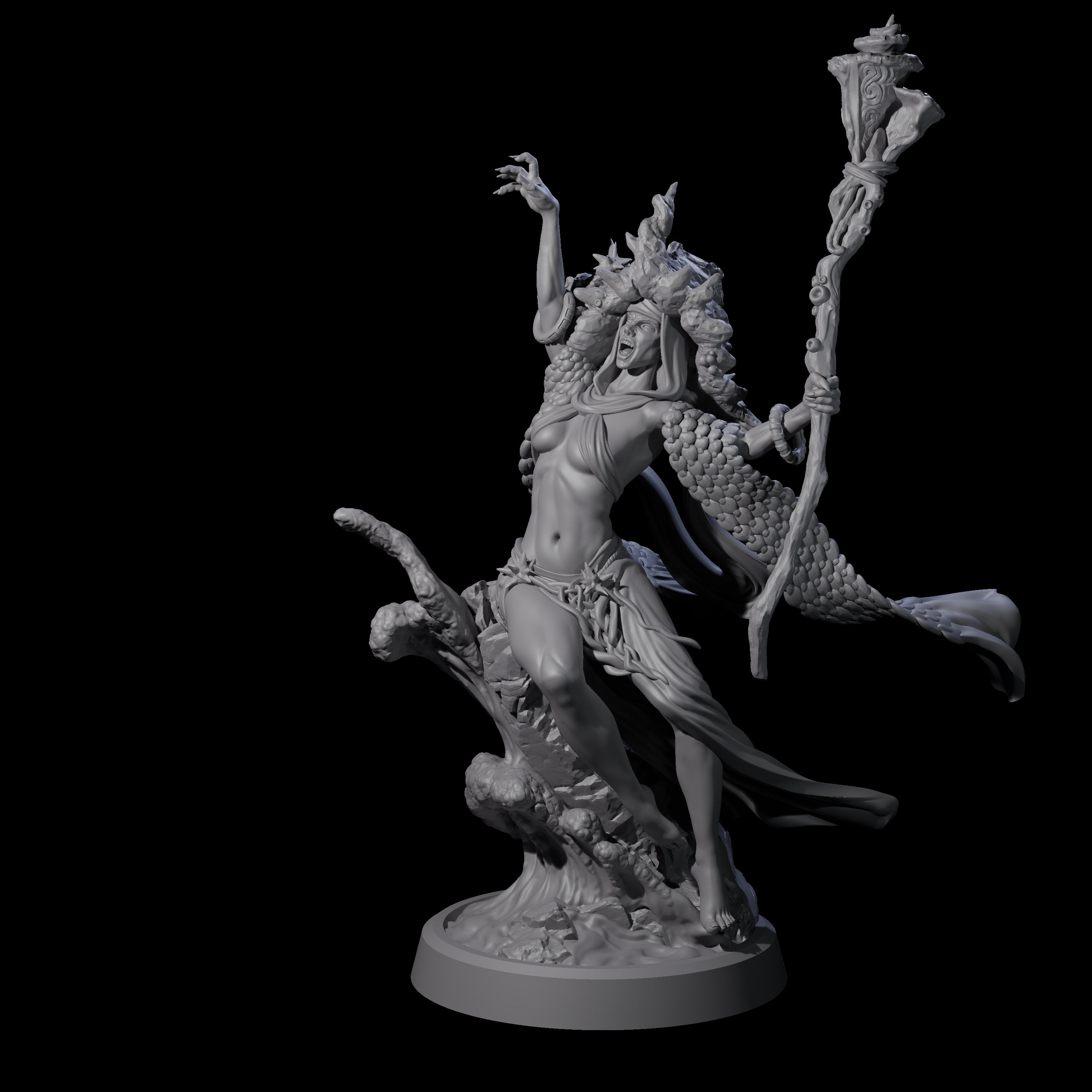 Conjuring Sea Witch Miniature for Dungeons and Dragons, Pathfinder or other TTRPGs