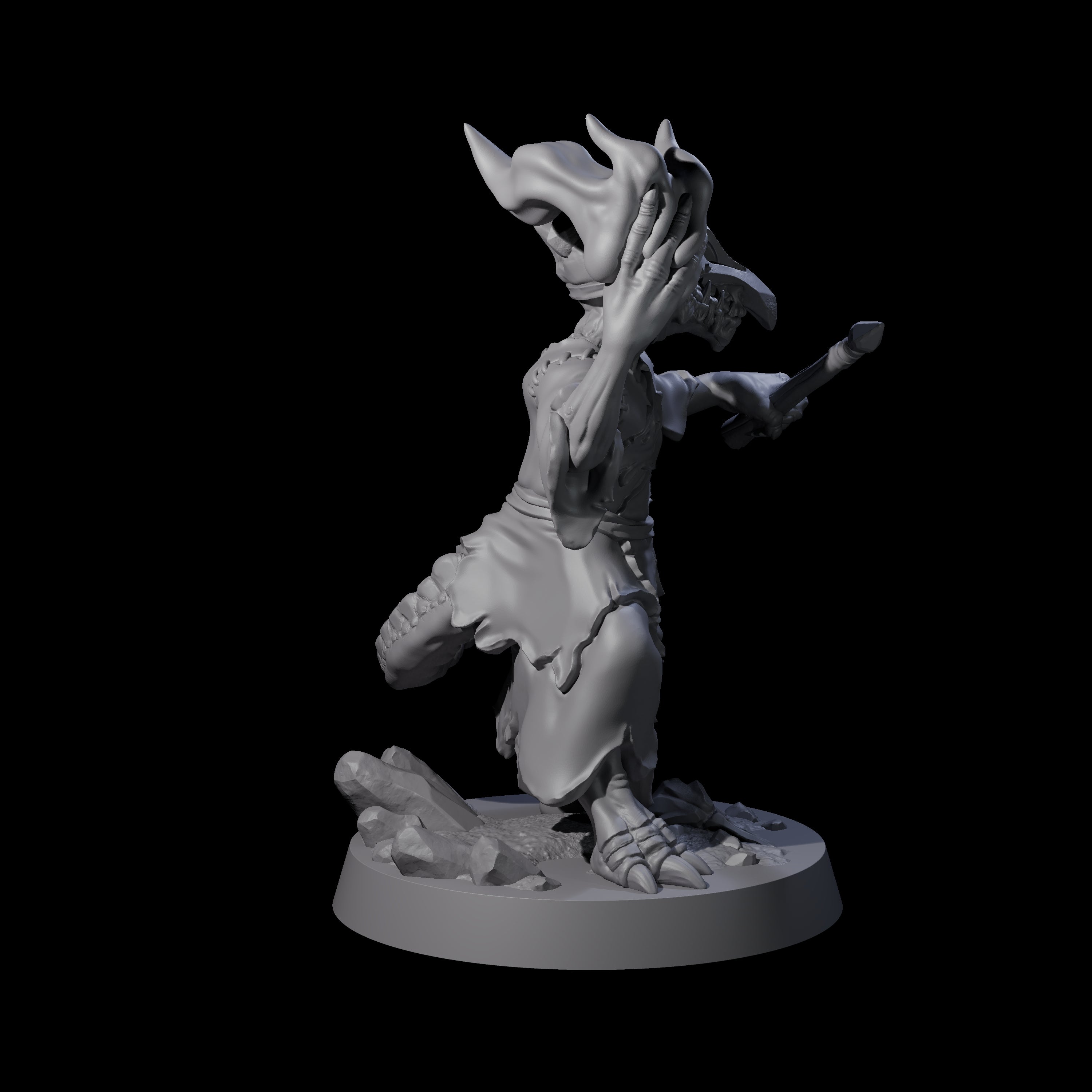 Connected Kobold Wizard Miniature for Dungeons and Dragons, Pathfinder or other TTRPGs