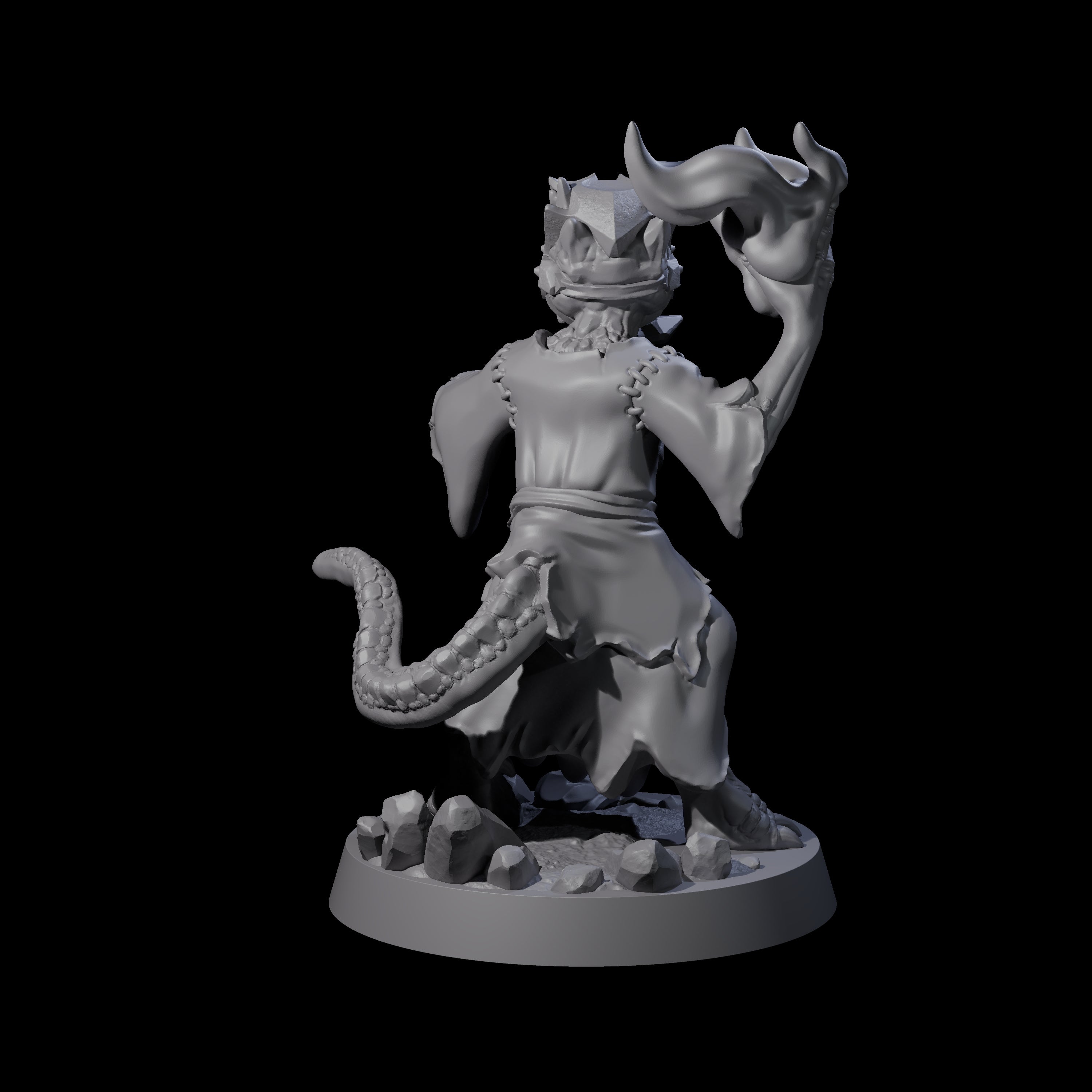 Connected Kobold Wizard Miniature for Dungeons and Dragons, Pathfinder or other TTRPGs