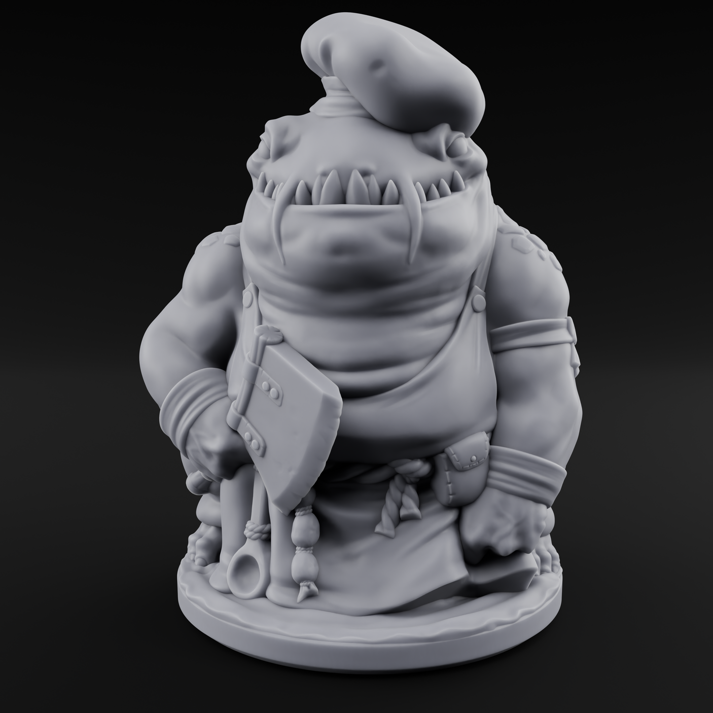 Cooking Up A Storm Kuo-Toa Chef Miniature for Dungeons and Dragons, Pathfinder or other TTRPGs