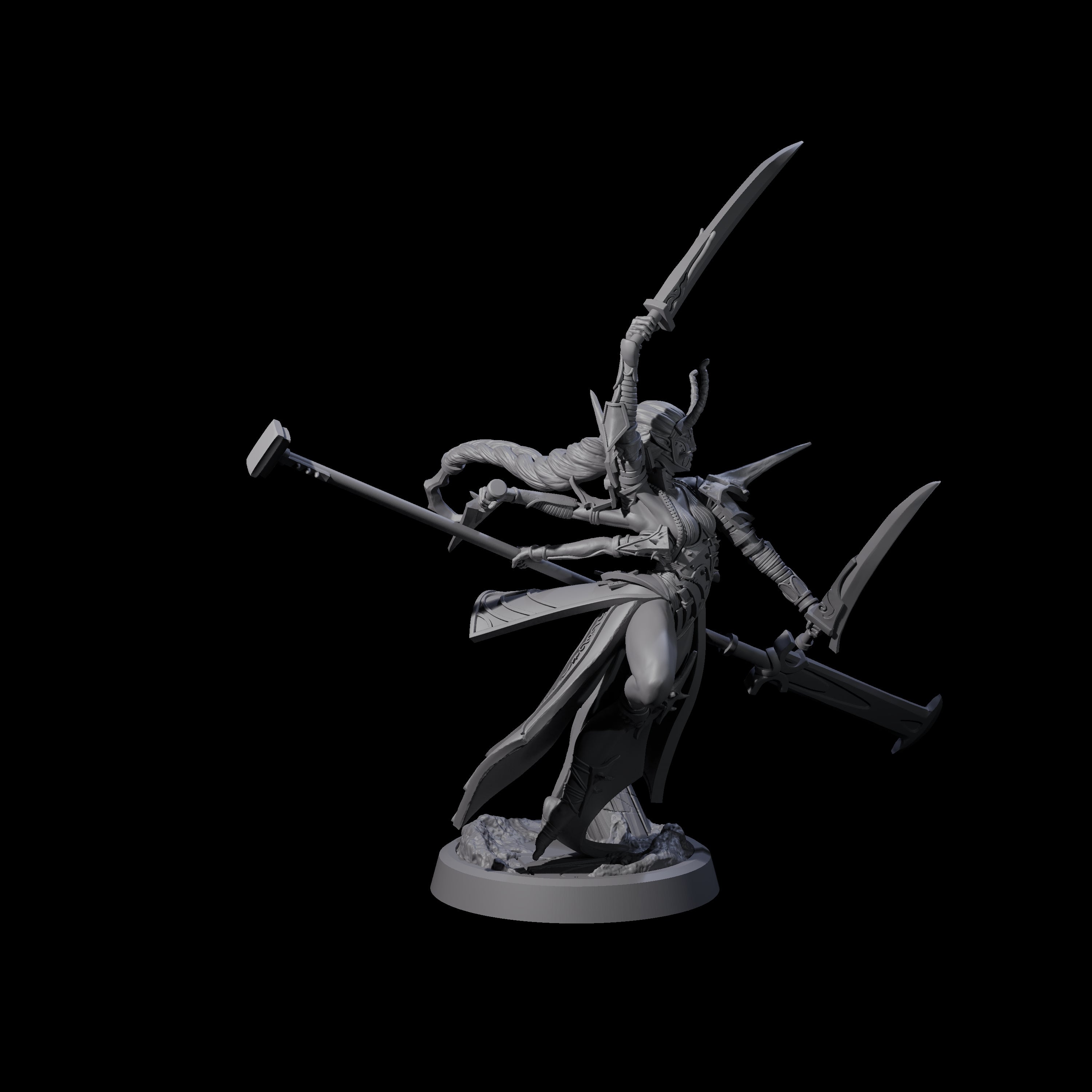 Corrupted Marilith A Miniature for Dungeons and Dragons, Pathfinder or other TTRPGs