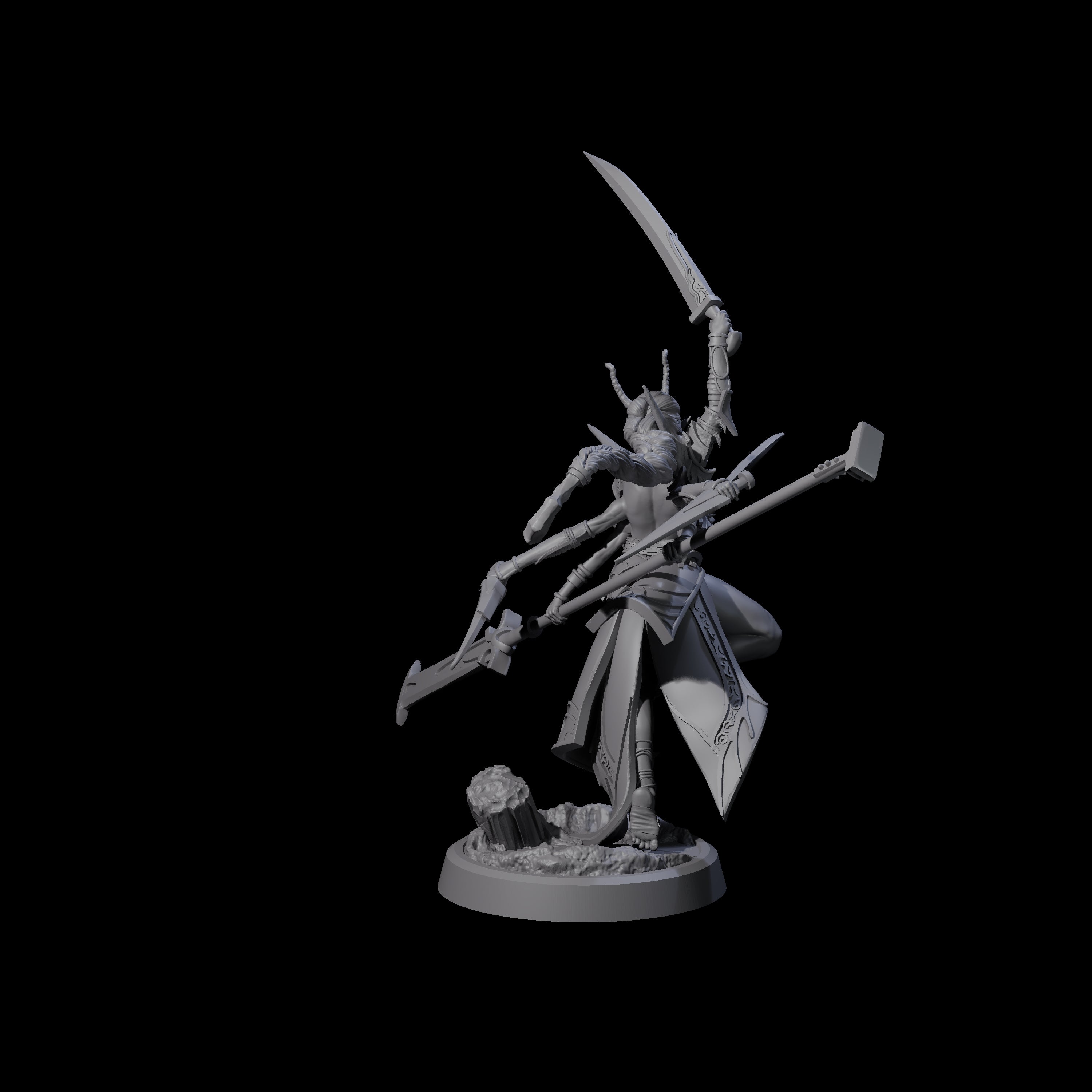 Corrupted Marilith A Miniature for Dungeons and Dragons, Pathfinder or other TTRPGs