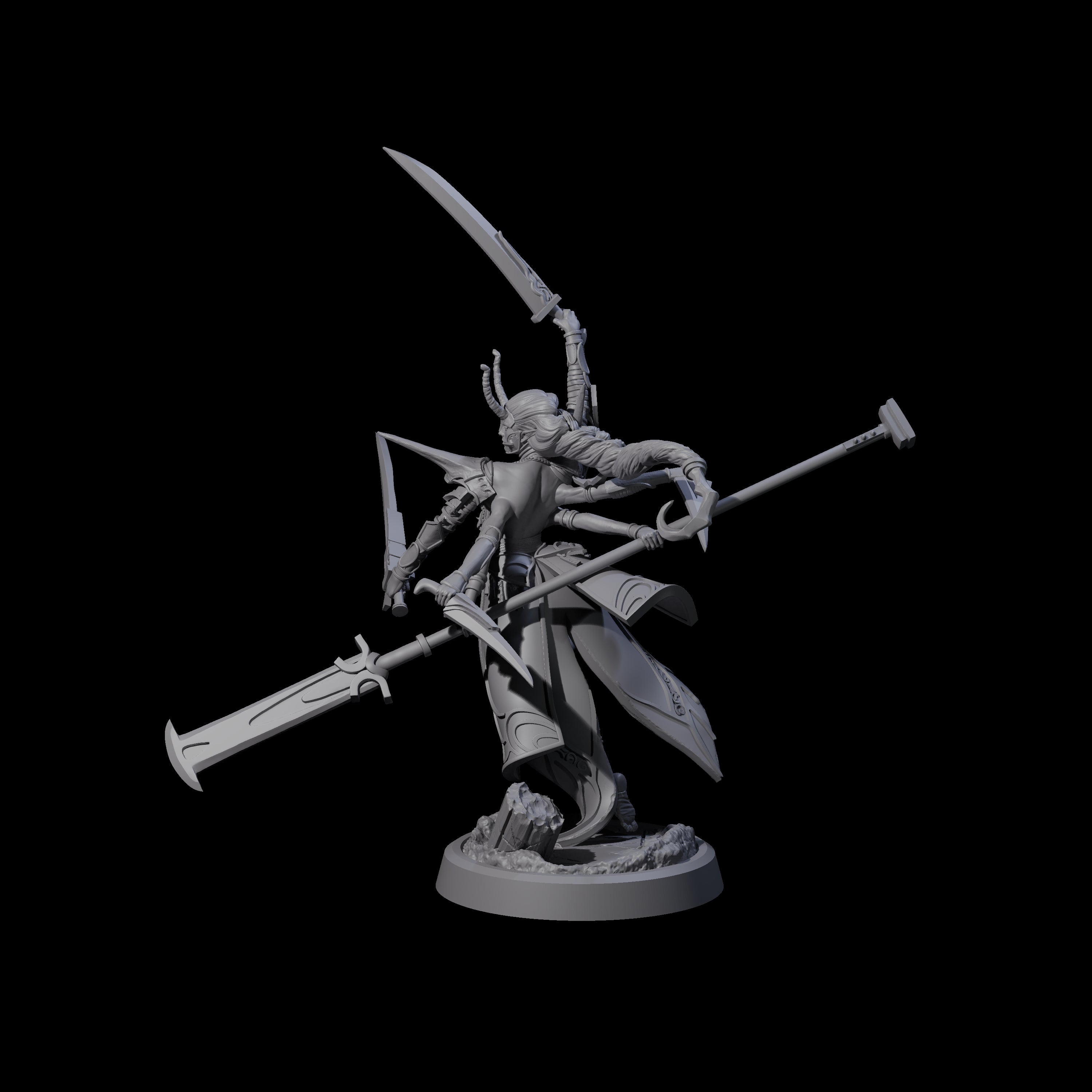 Corrupted Marilith A Miniature for Dungeons and Dragons, Pathfinder or other TTRPGs