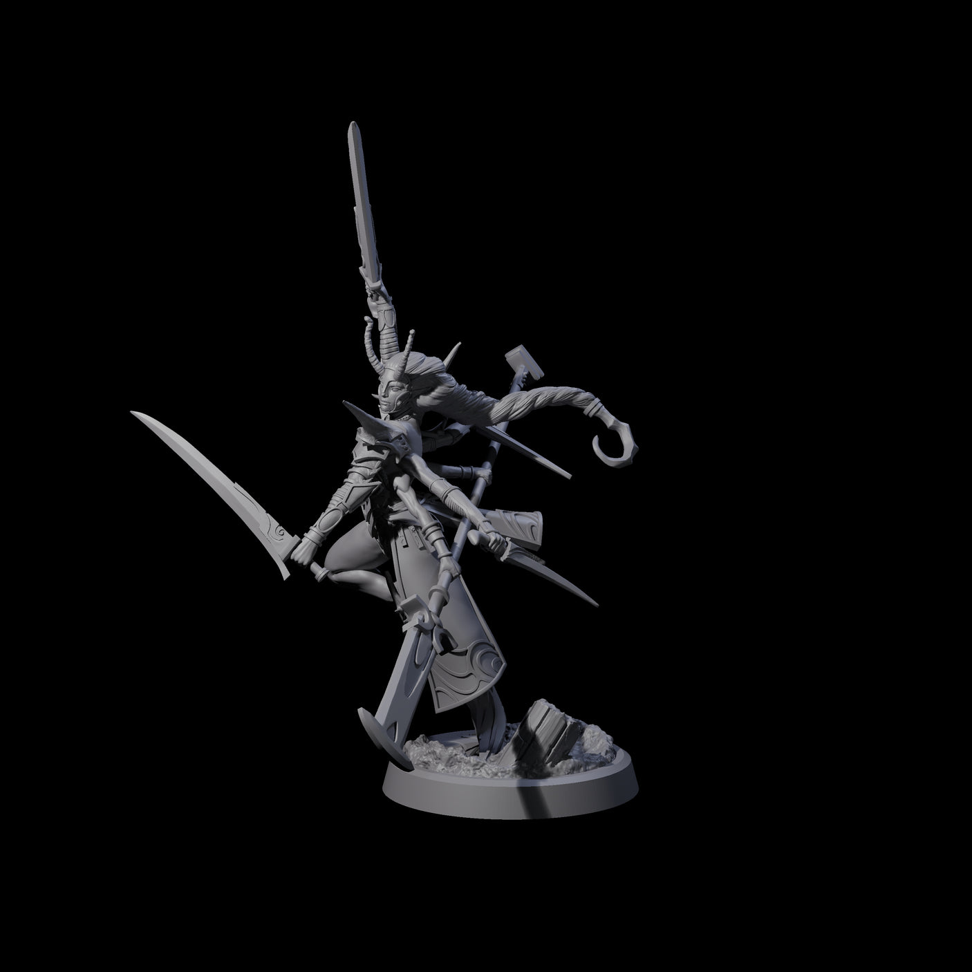 Corrupted Marilith A Miniature for Dungeons and Dragons, Pathfinder or other TTRPGs
