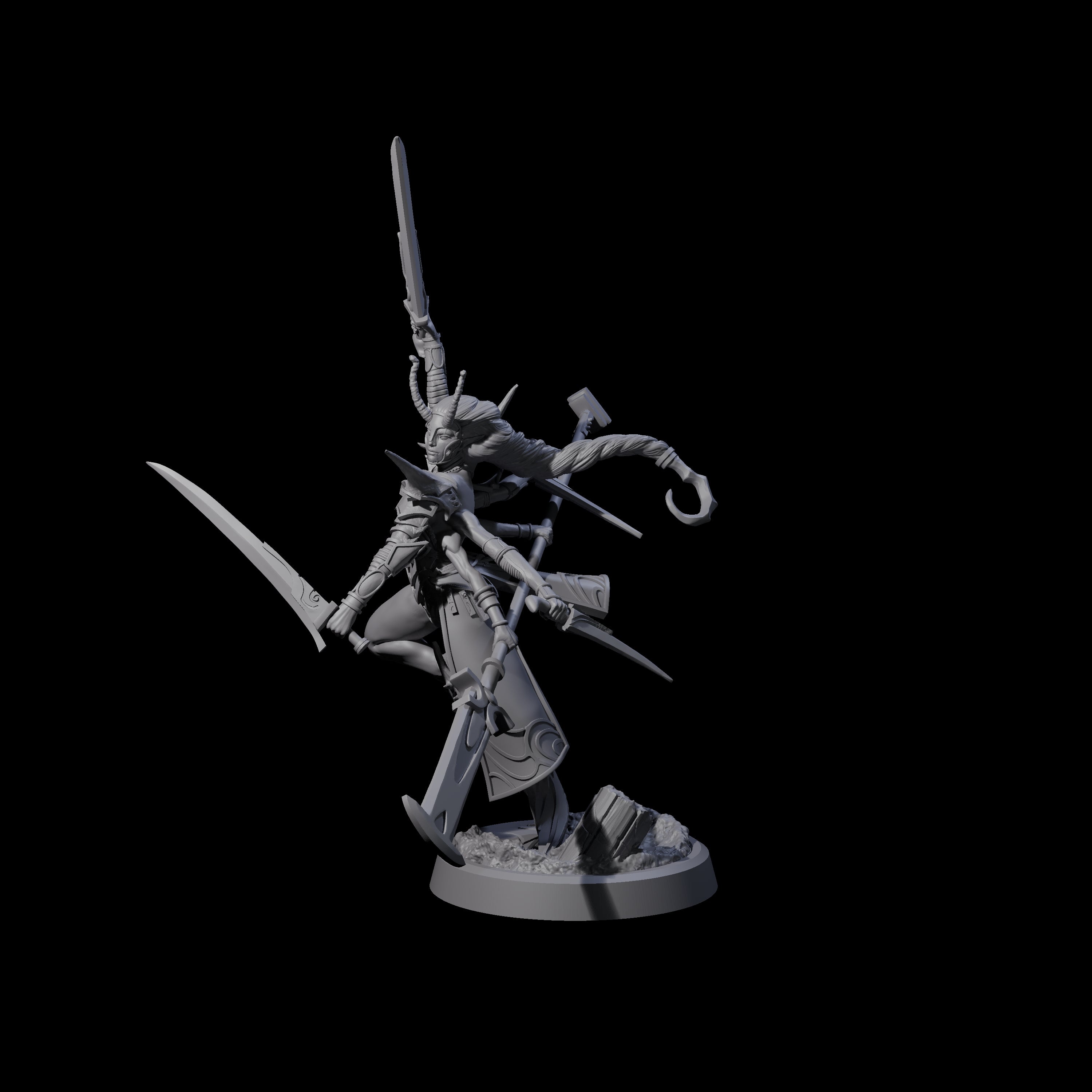 Corrupted Marilith A Miniature for Dungeons and Dragons, Pathfinder or other TTRPGs