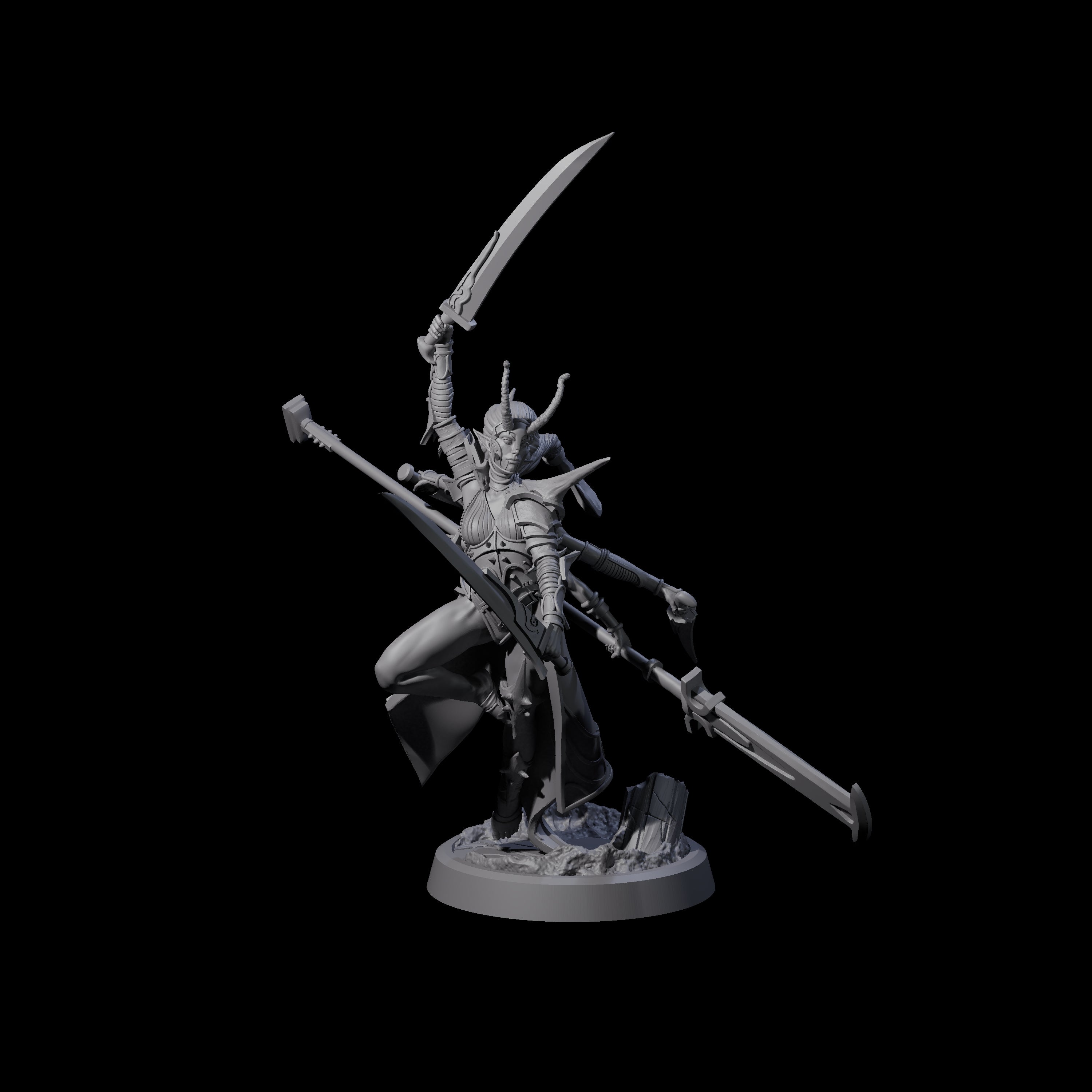 Corrupted Marilith A Miniature for Dungeons and Dragons, Pathfinder or other TTRPGs