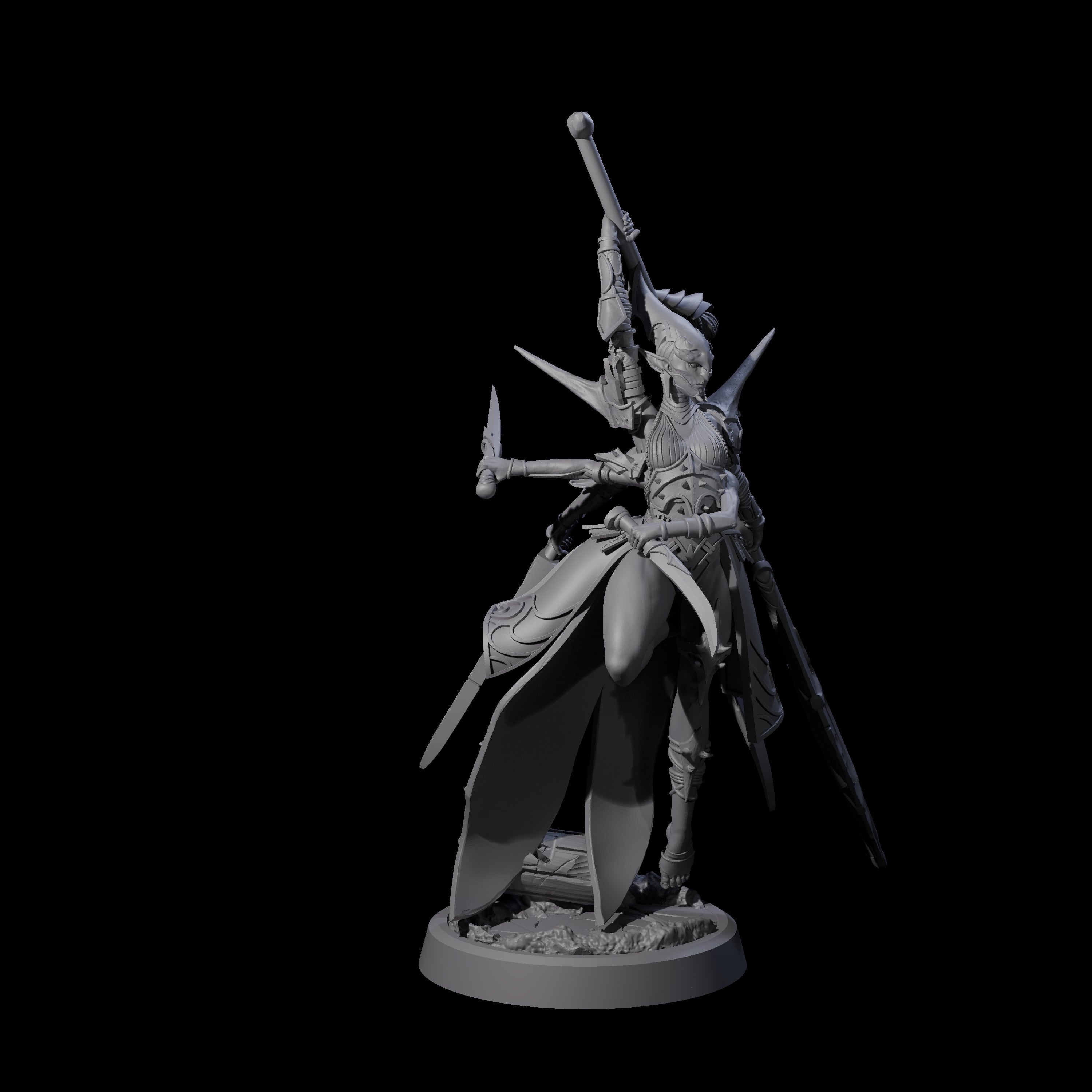 Corrupted Marilith B Miniature for Dungeons and Dragons, Pathfinder or other TTRPGs