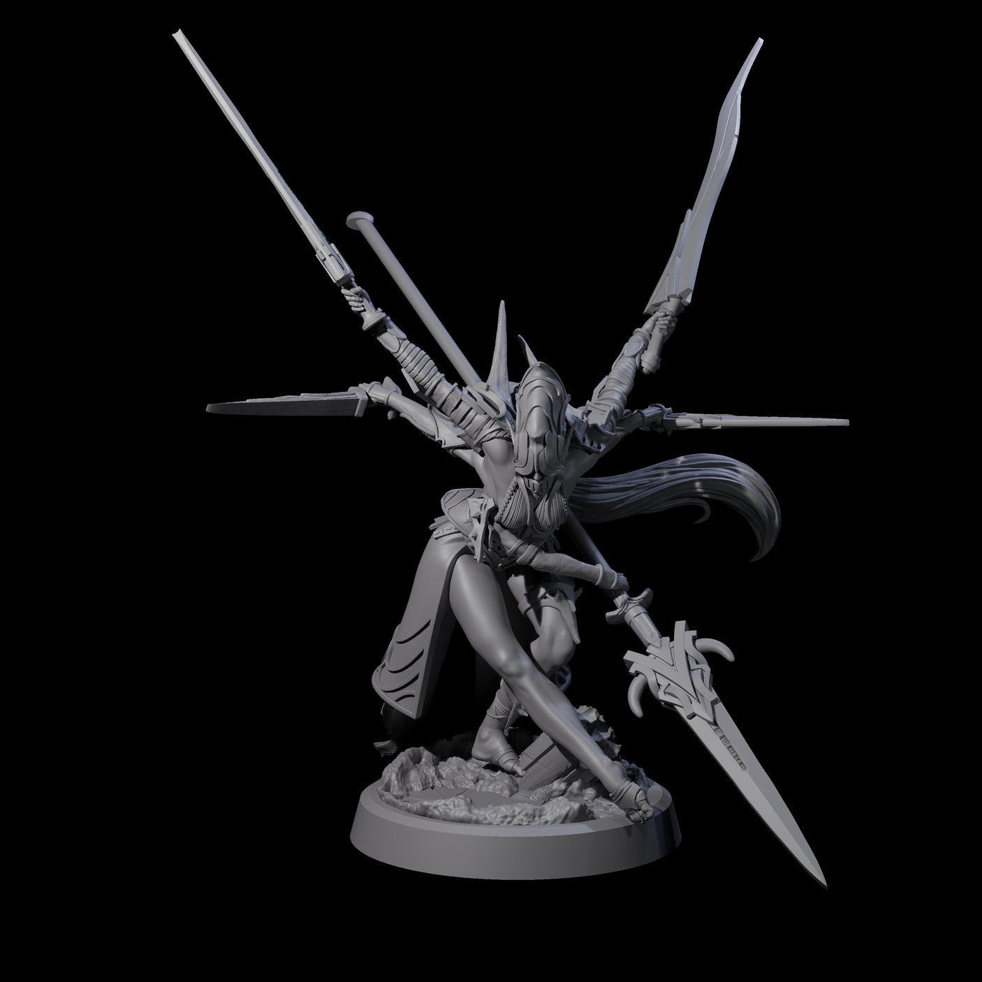 Corrupted Marilith D Miniature for Dungeons and Dragons, Pathfinder or other TTRPGs